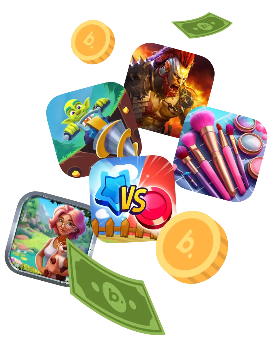 Mobile games on Benjamin app where you earn cash rewards by playing