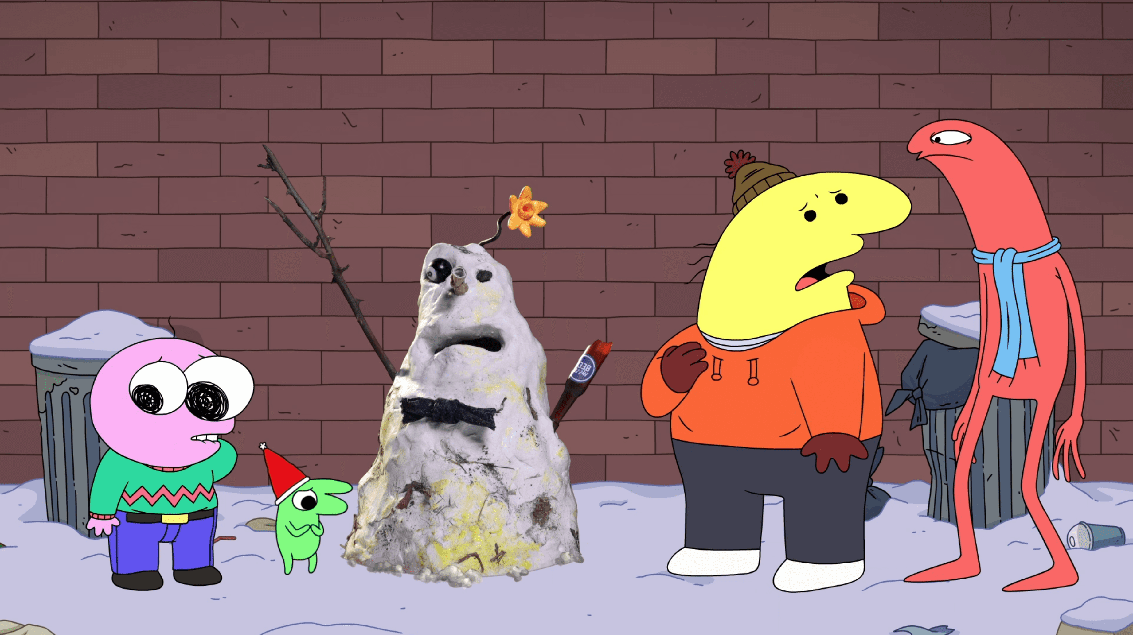 Artistic fashion portrait with colorful floral and avant-garde wallpaper