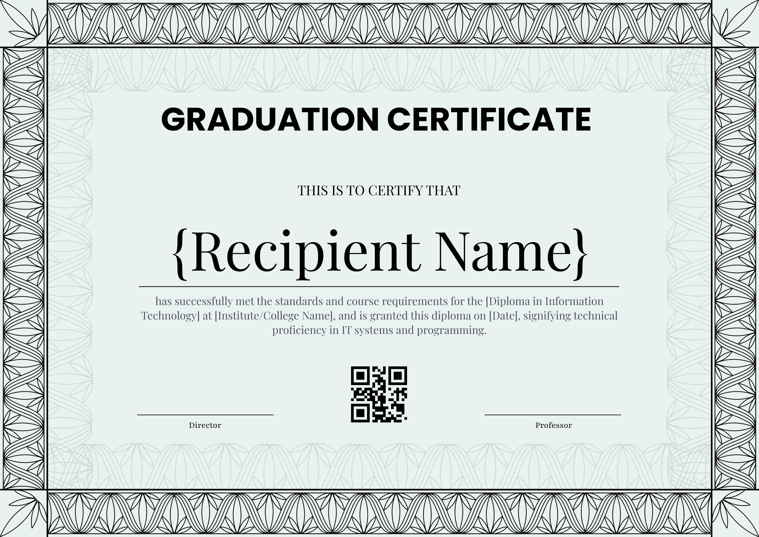 Wauld - Sophisticated and simple graduation certificate template