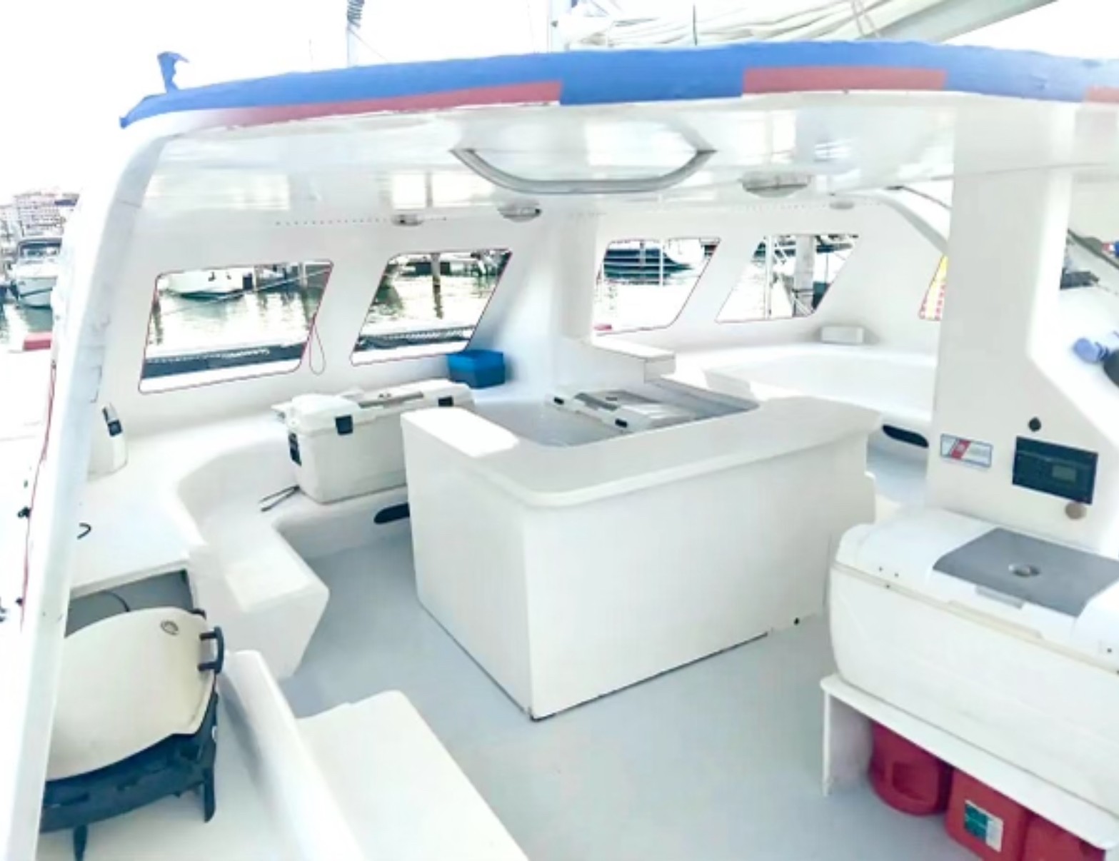 boat on body of water near structures