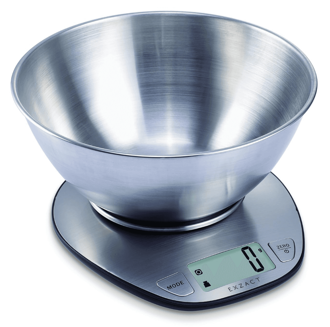 Exzact Digital Kitchen Scale with a Mixing Bowl Stainless Steel Food Scale