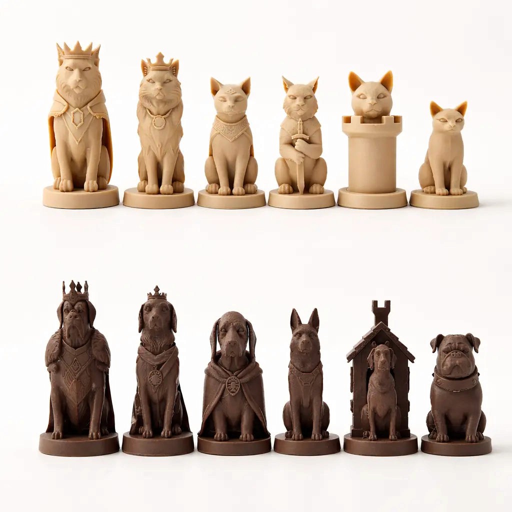 Kedi ve Köpek Temalı Satranç Takımı