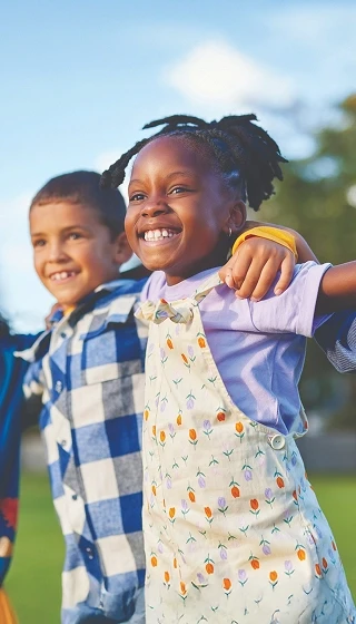 A group of kids smiling