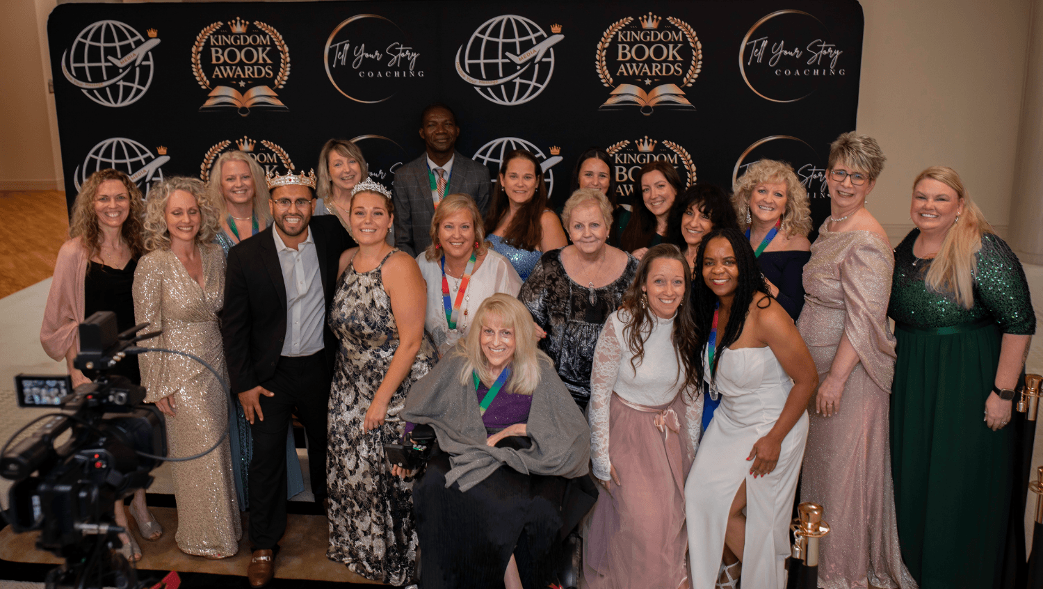 Spring 2026 Kingdom Book Awards honorees posing together in front of the event backdrop.