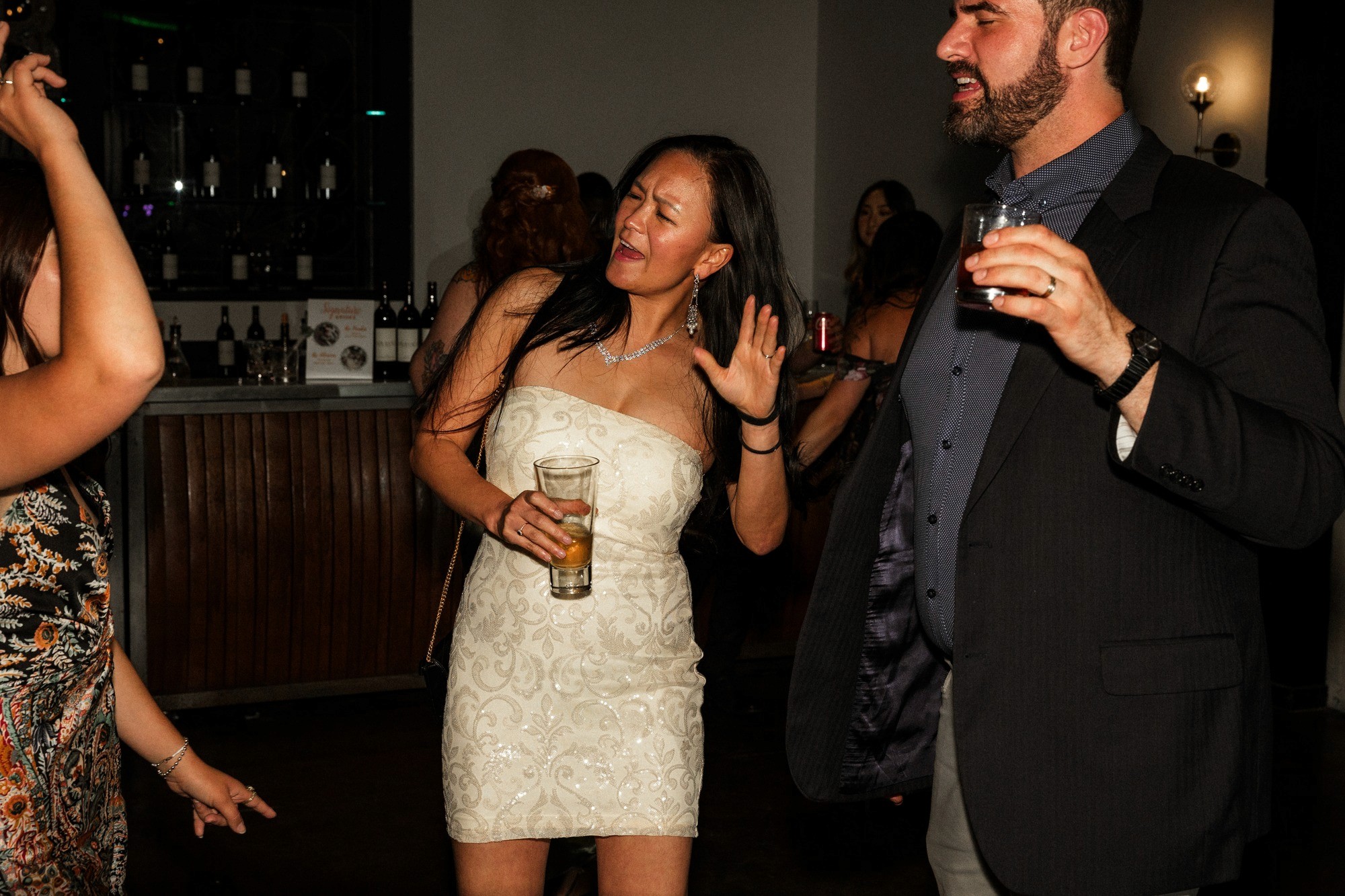 Wedding guests dancing at Hideaway Cellars