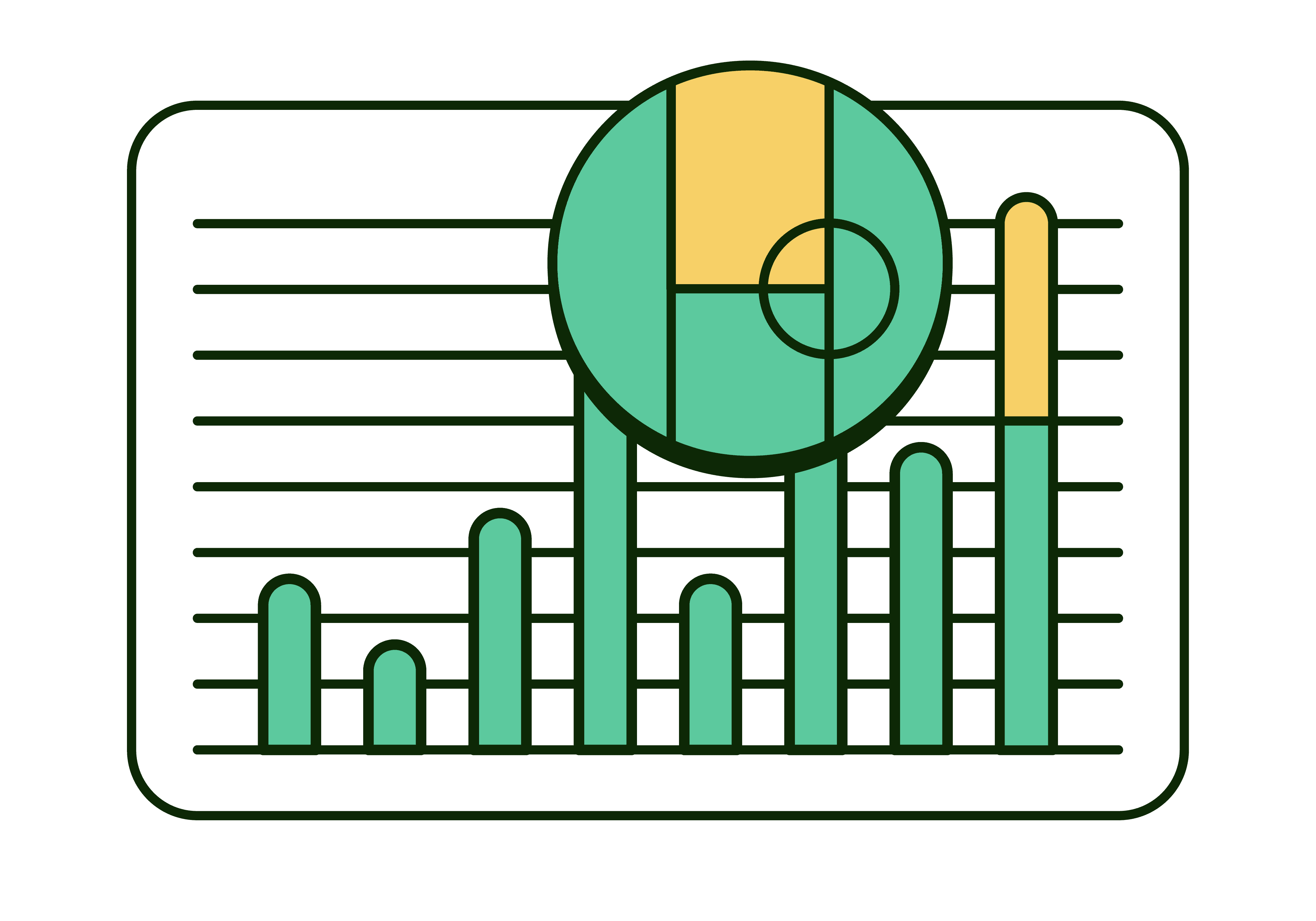 Illustration of charts showing profit