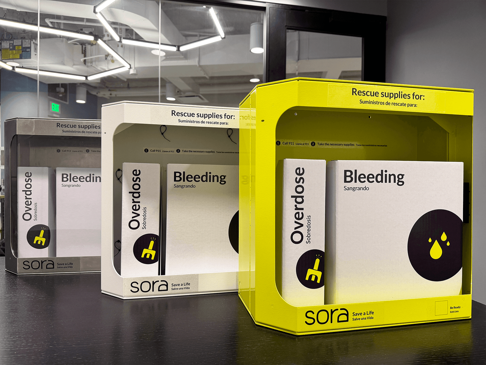 Screenshot of different networked Sora boxes.