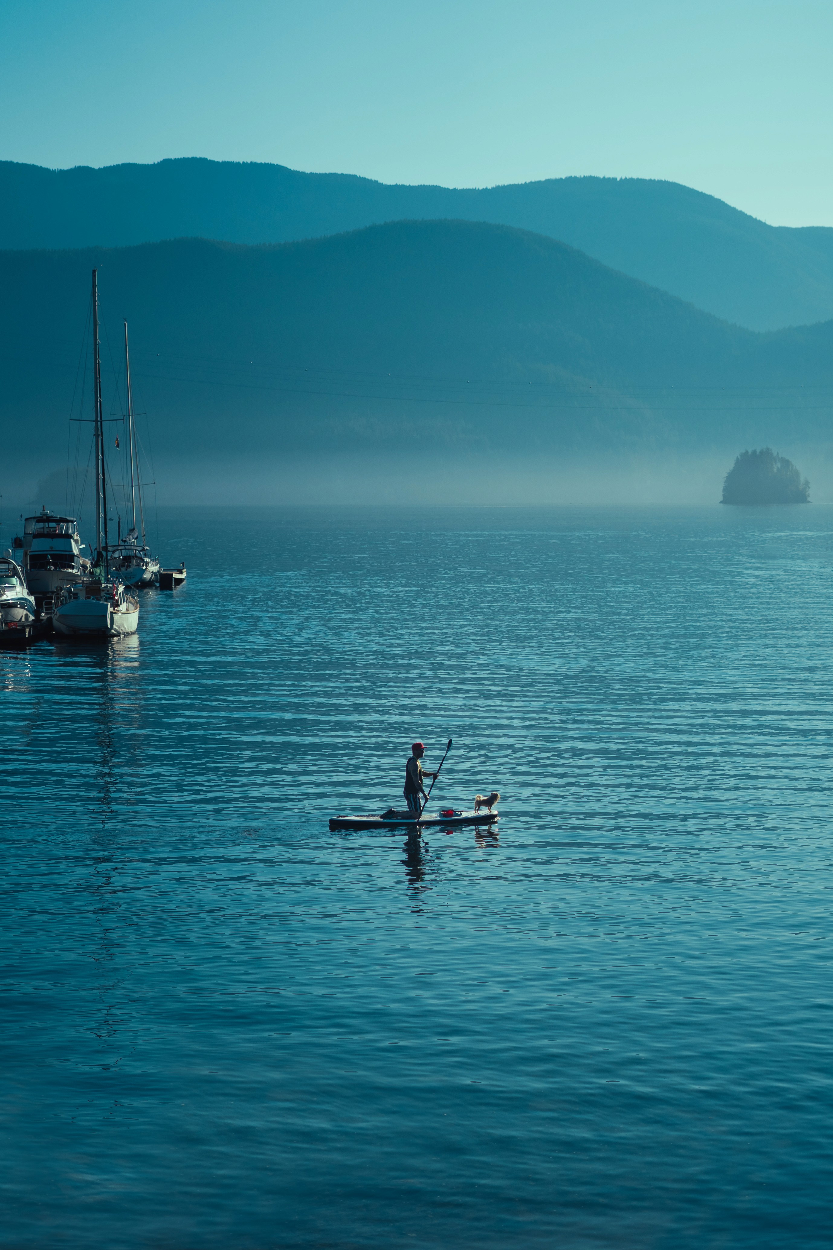 Man paddleboarding