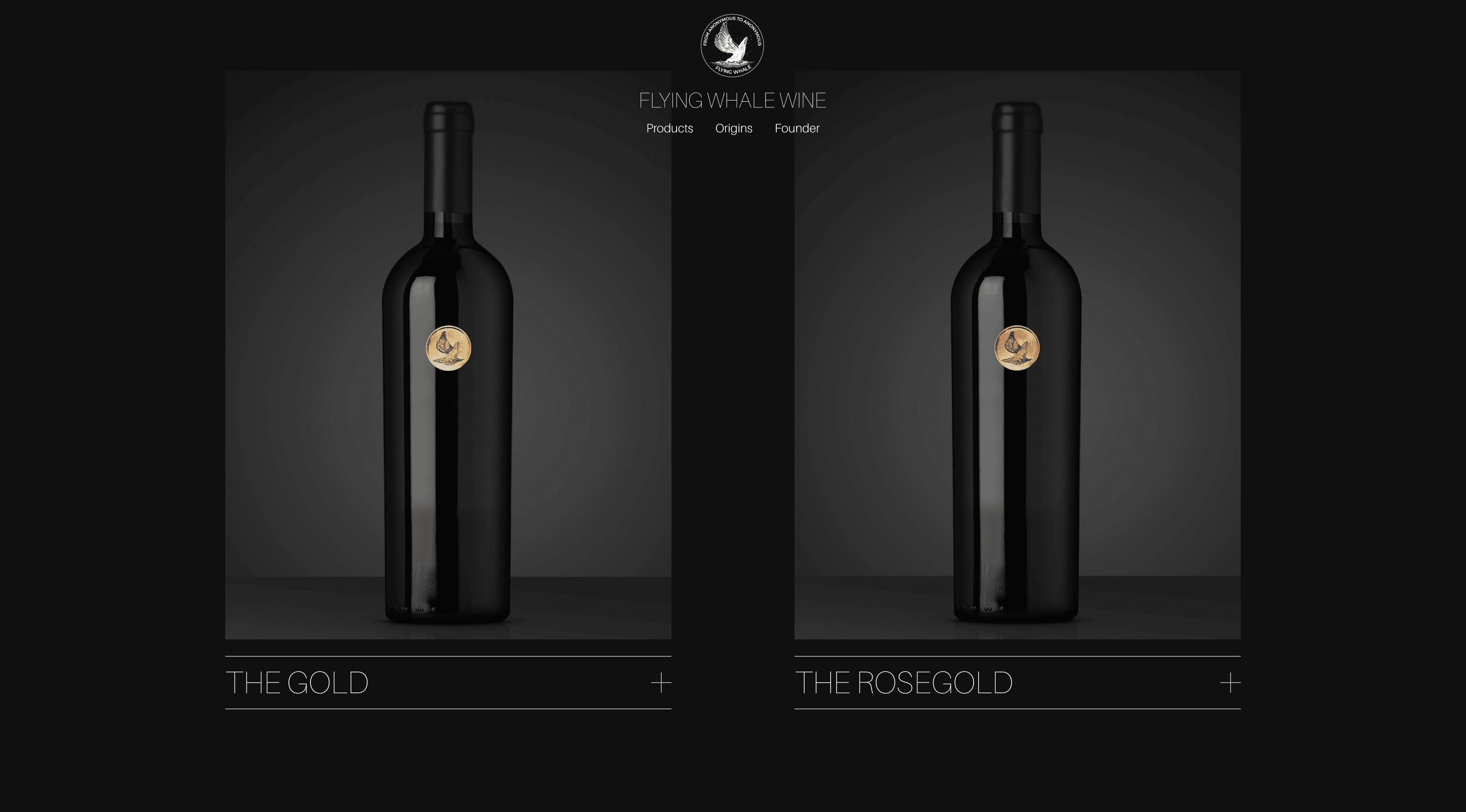 Wine product page for Flying Whale Wine by VaporAviator, showcasing bottle visuals and tasting notes with a sophisticated, user-friendly design.
