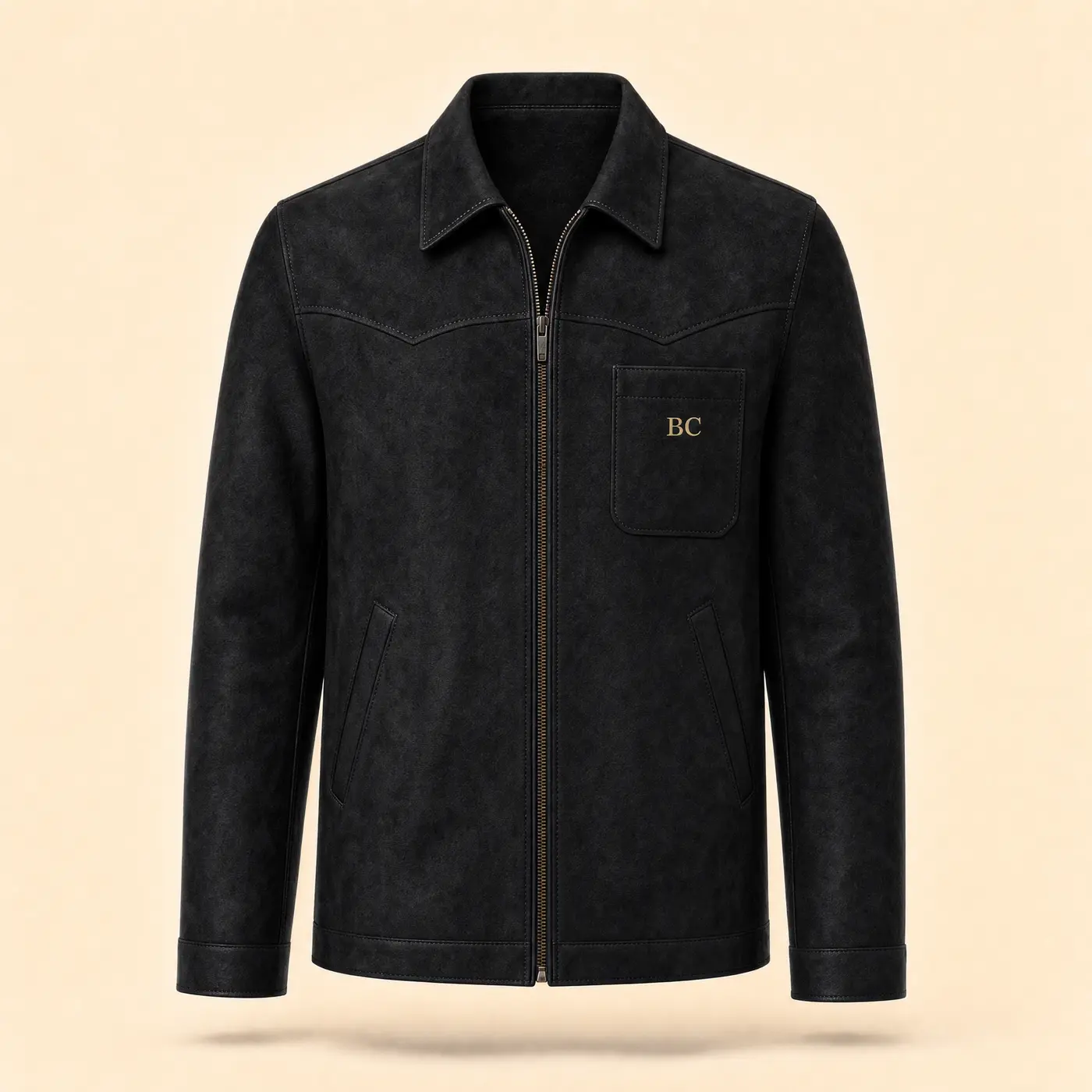 Men’s Black Faux-Suede BC Work Jacket