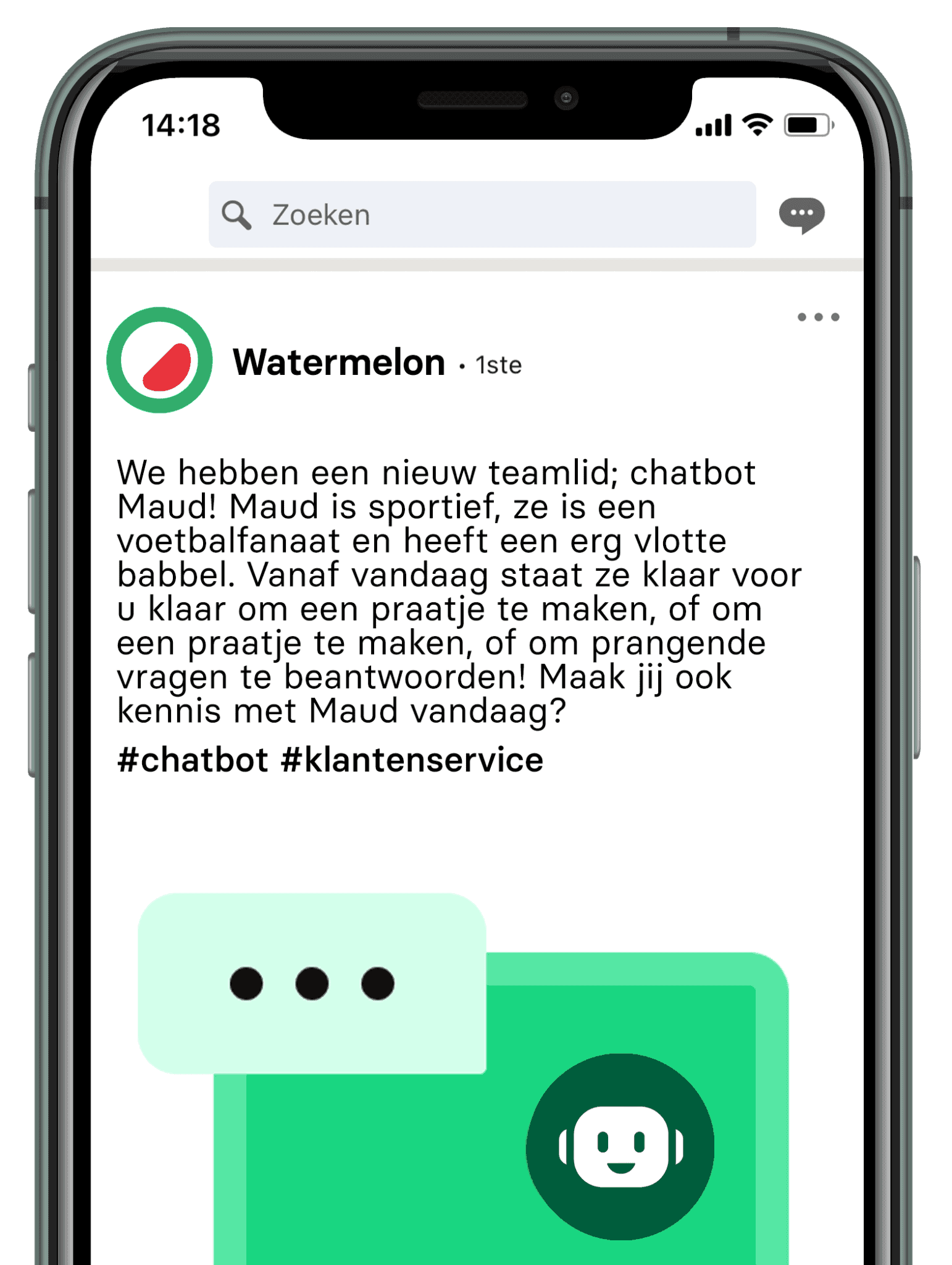 screenshot of a chatbot on mobile