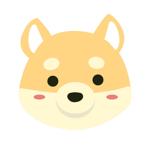 Simple Shiba Inu character icon design for the app.