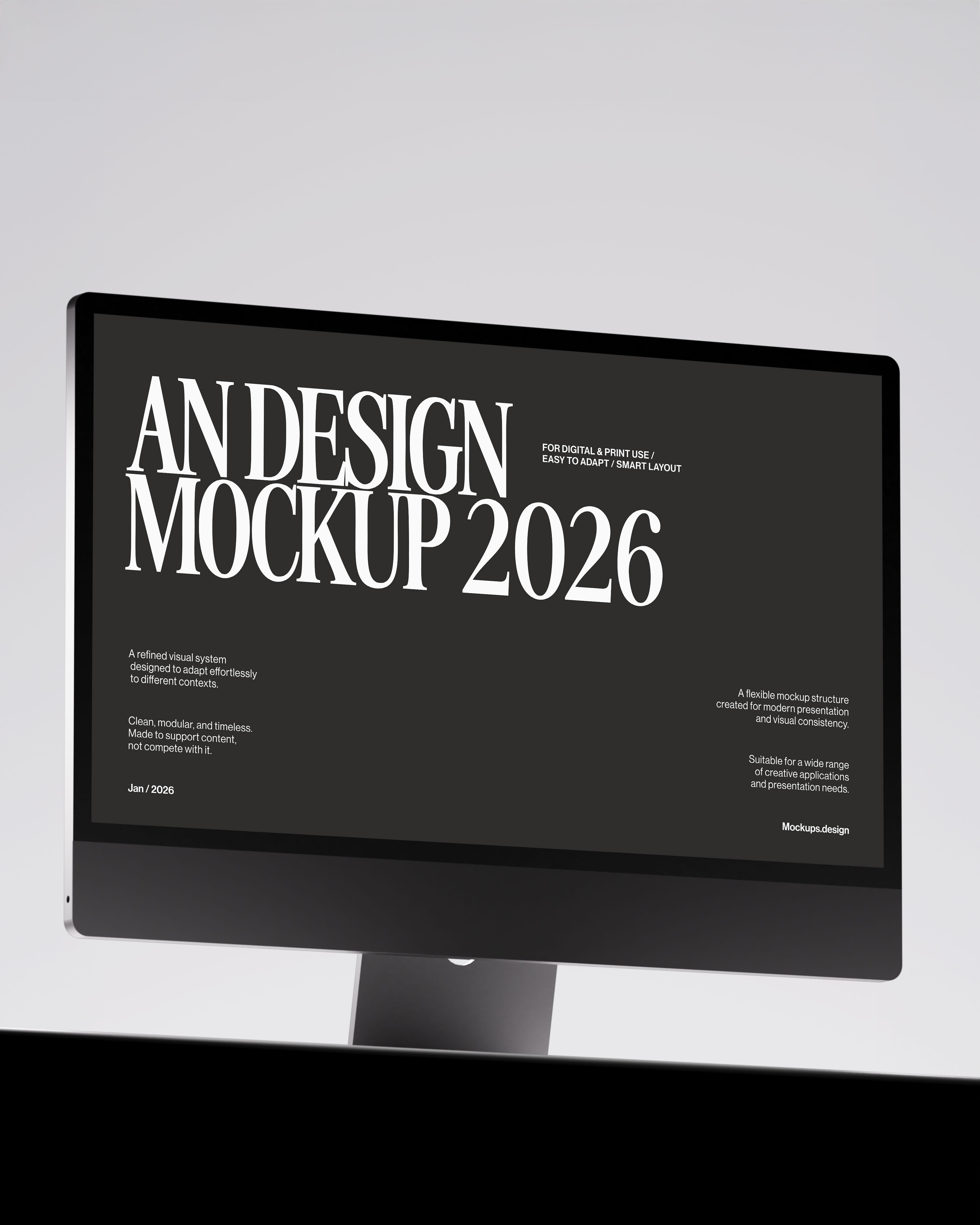 Display mockup with clean minimal background, modern presentation