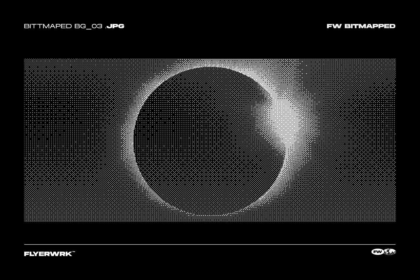 Bitmapped design elements solar eclipse background with high resolution lo-fi dithered digital texture effects