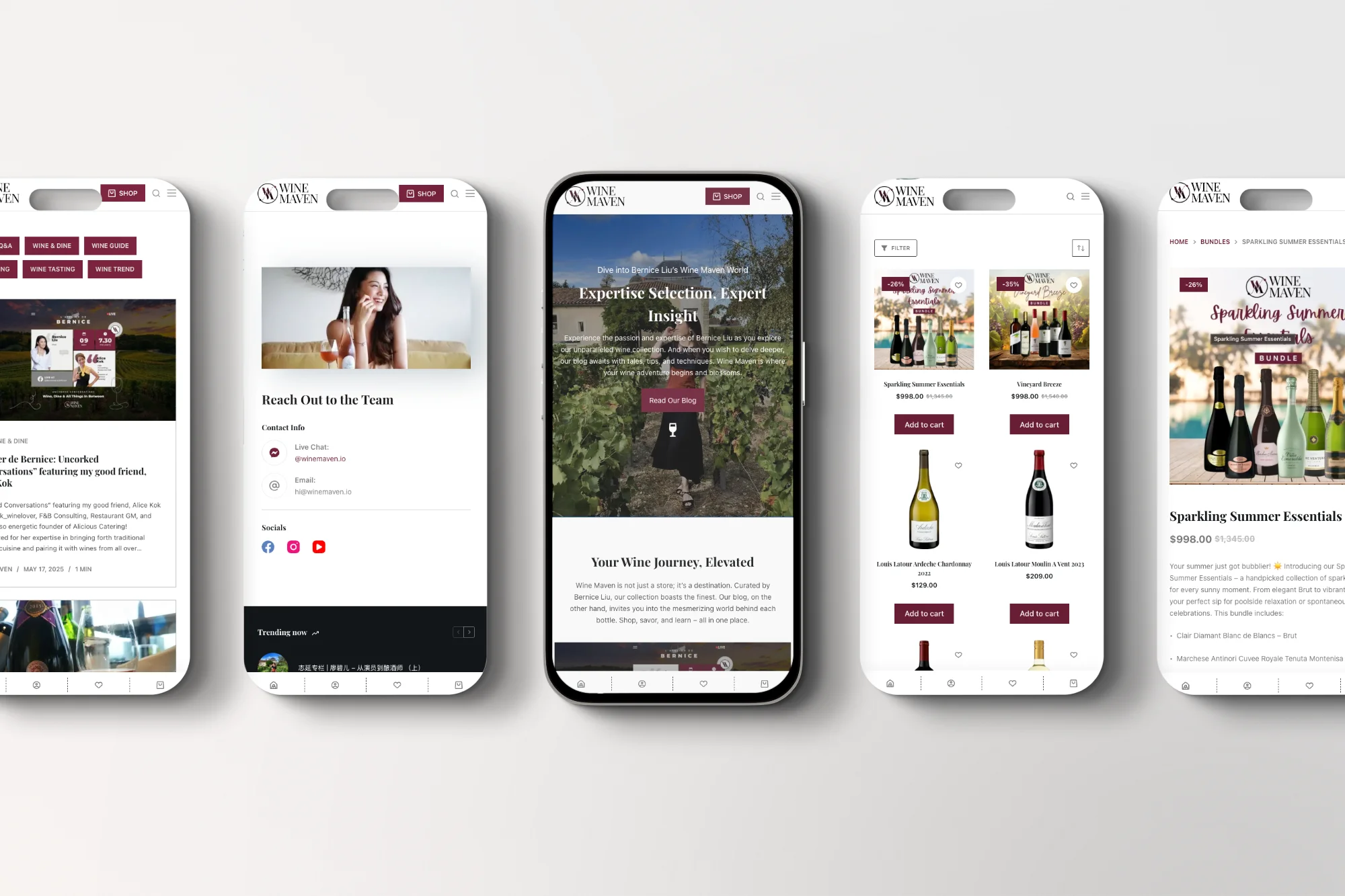 Wine Maven Website Mobile Mockup