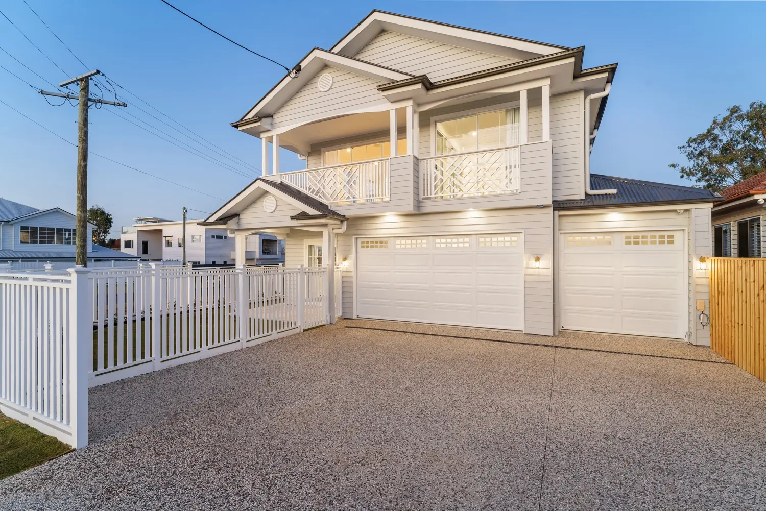 Corner block house design frontage 