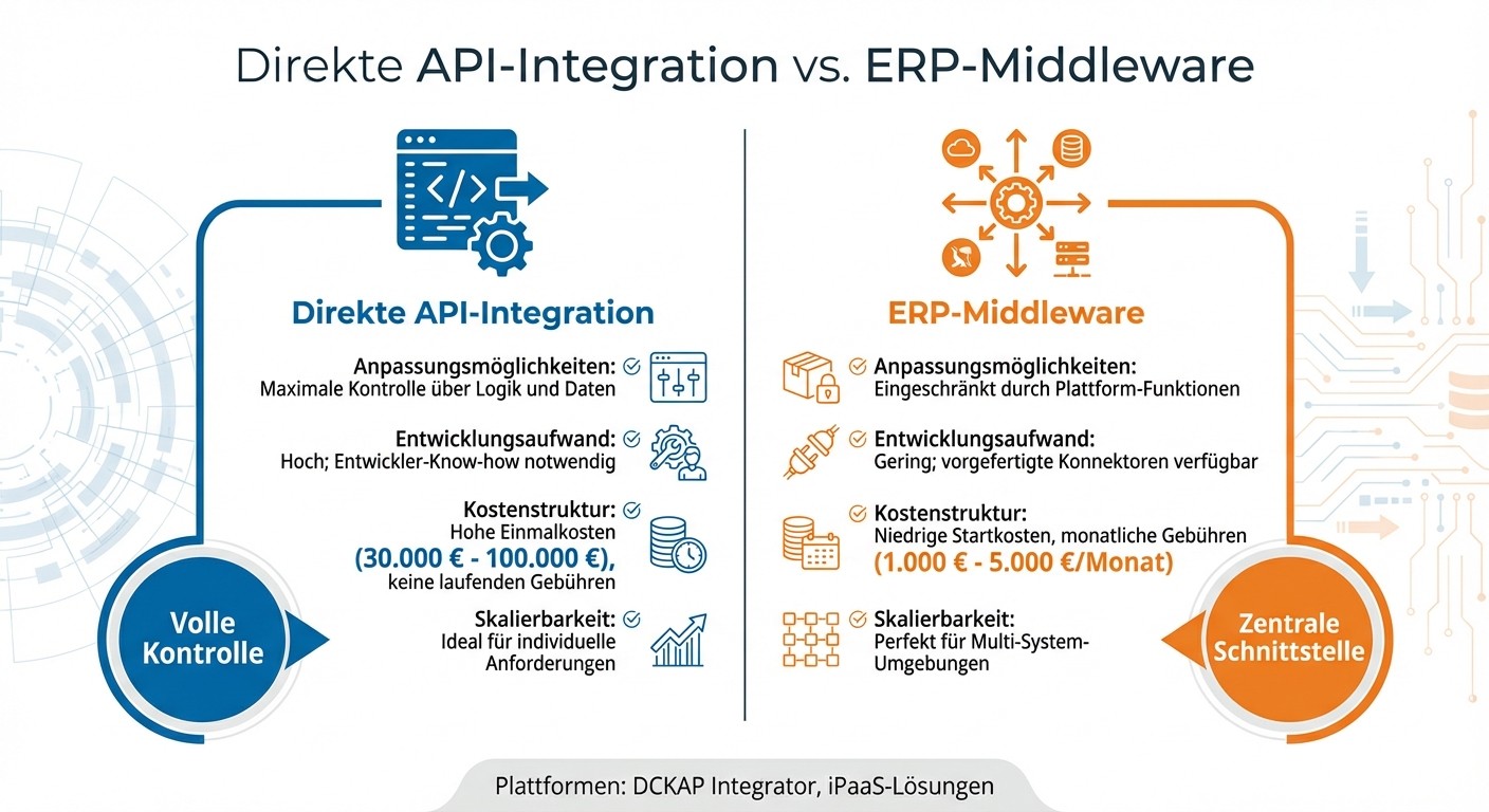 Direkte API-Integration vs. ERP-Middleware für Magento Fulfillment