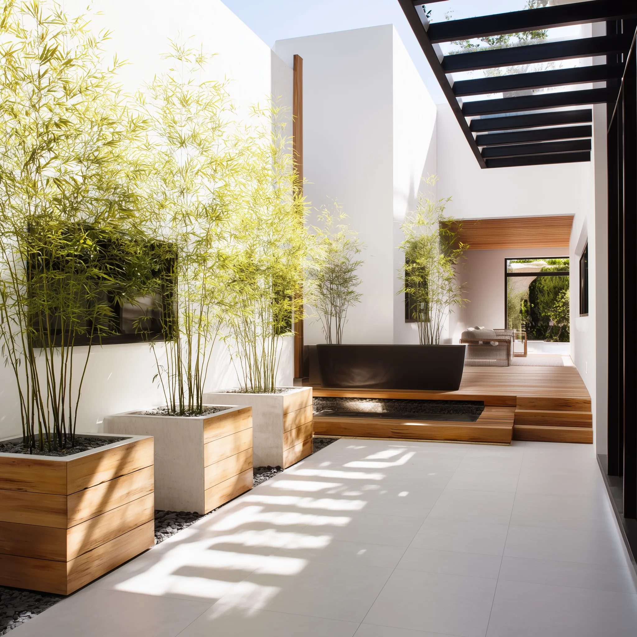 a white house with a green lawn and stairs