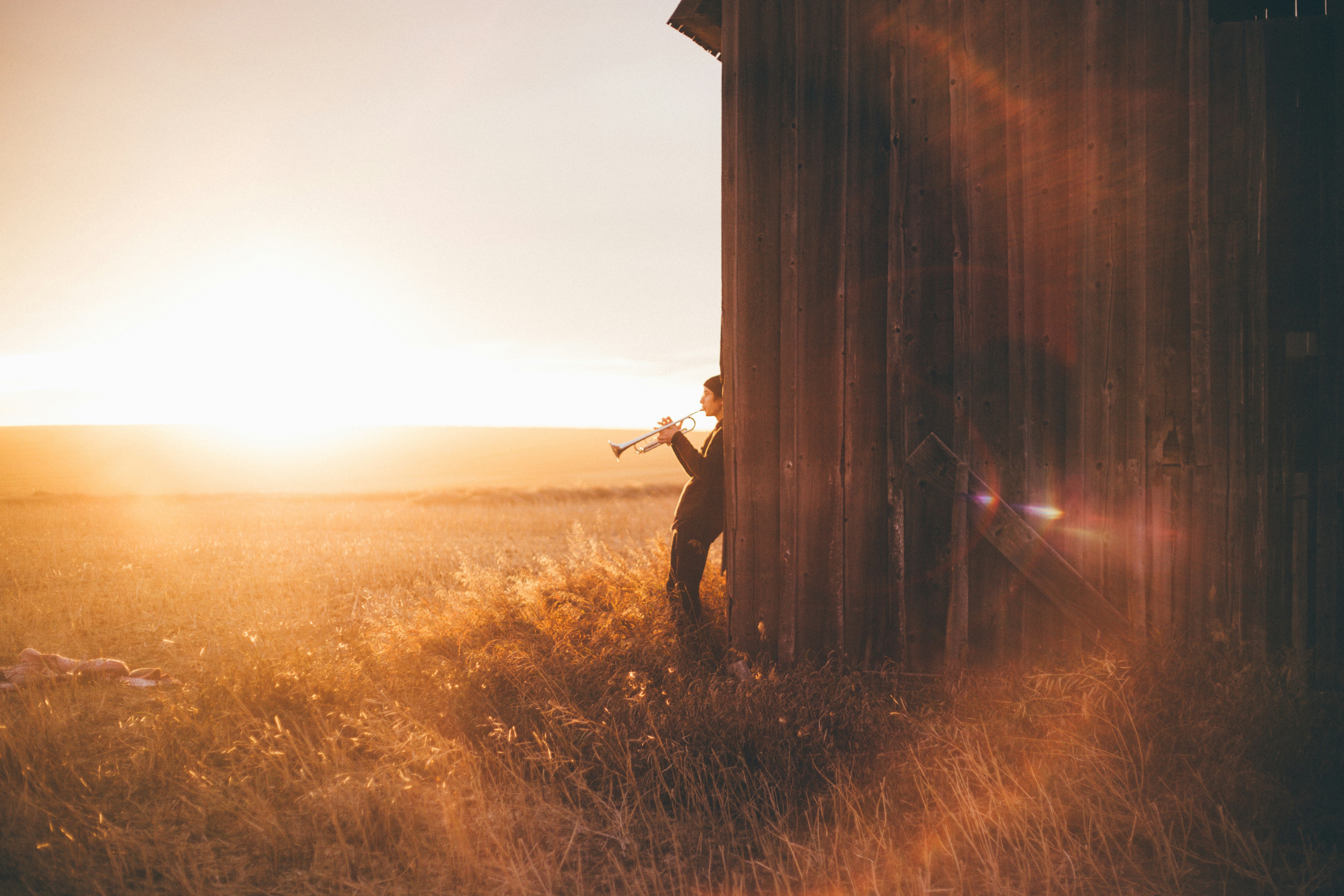 guy playing trumpet