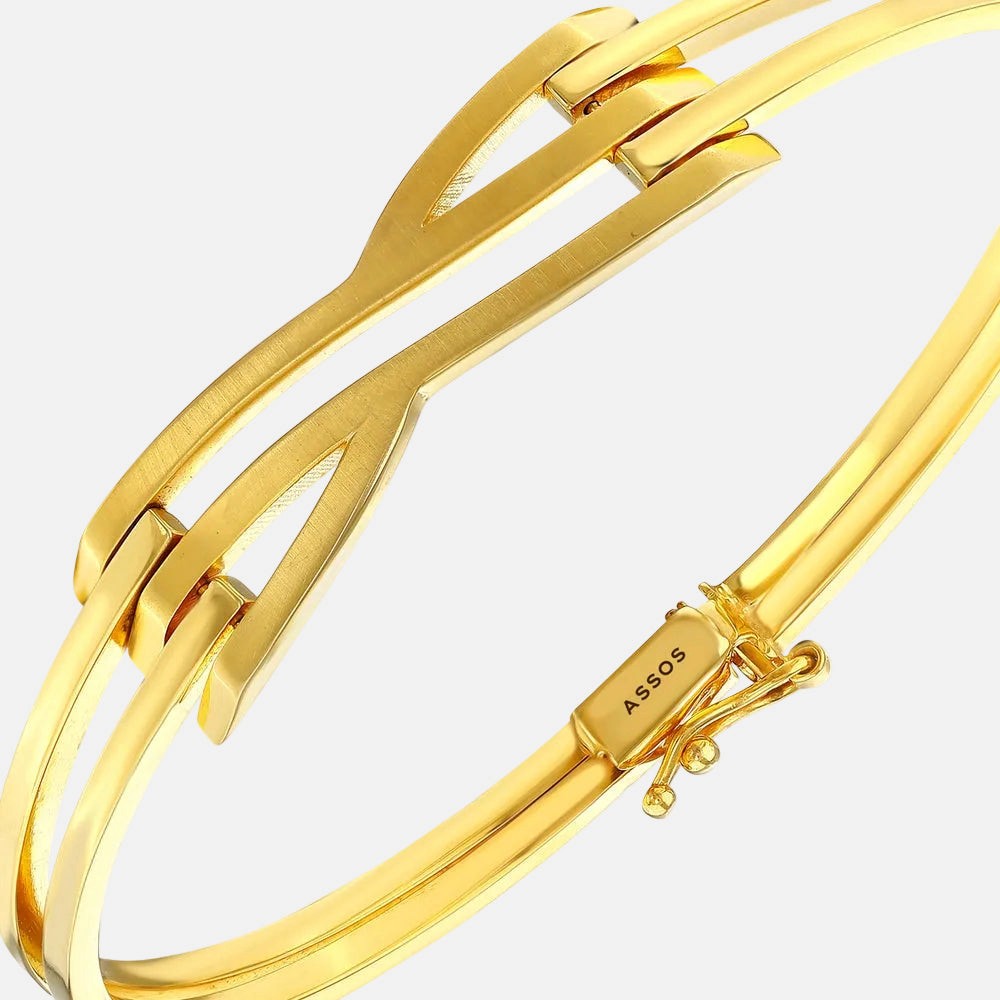 Assos Pırlanta 14 Ayar Altın Kaburga Kelepçe Bilezik 7.17 Gr