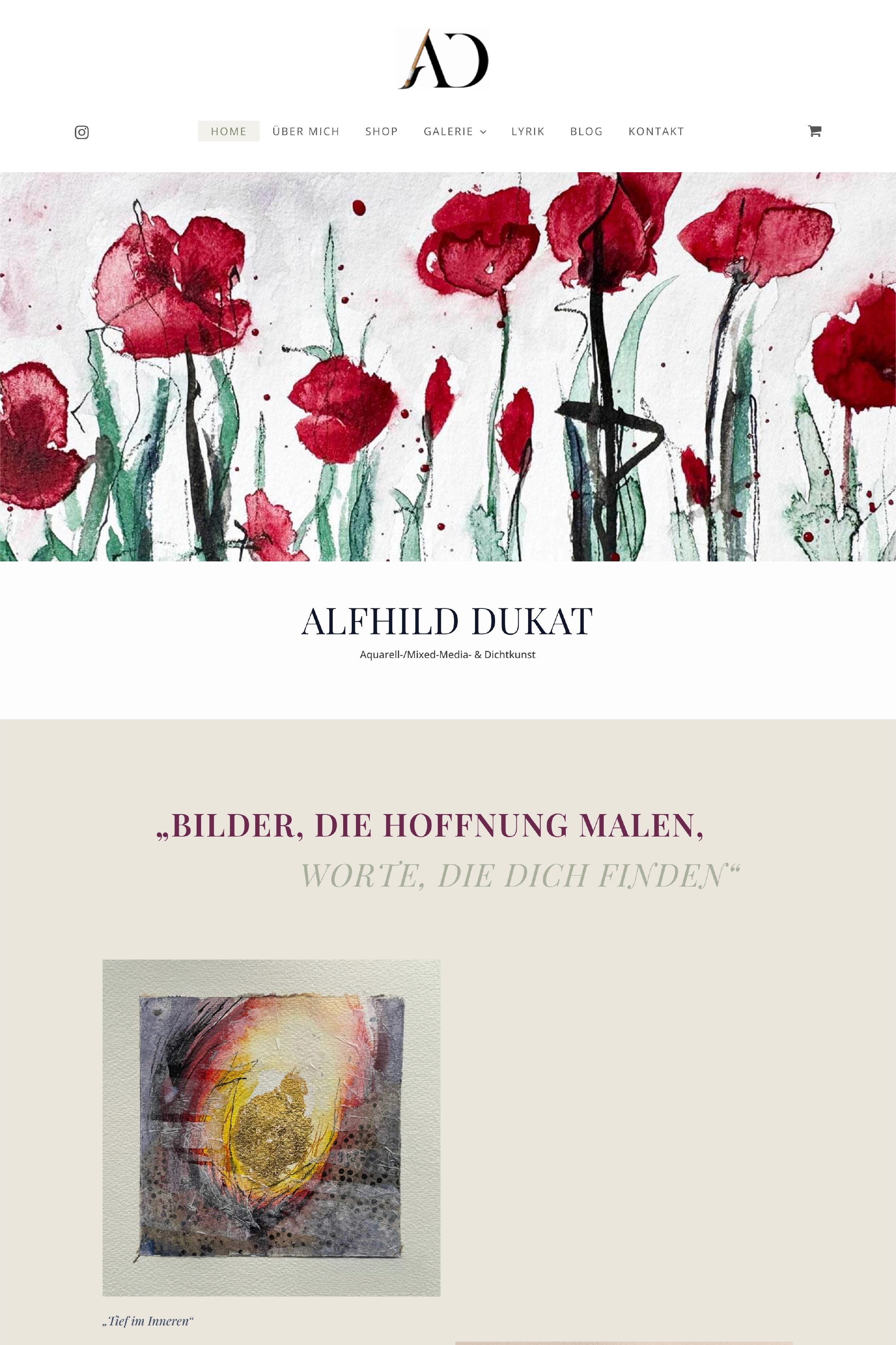 Startseite von Alfhild Dukat´s Website