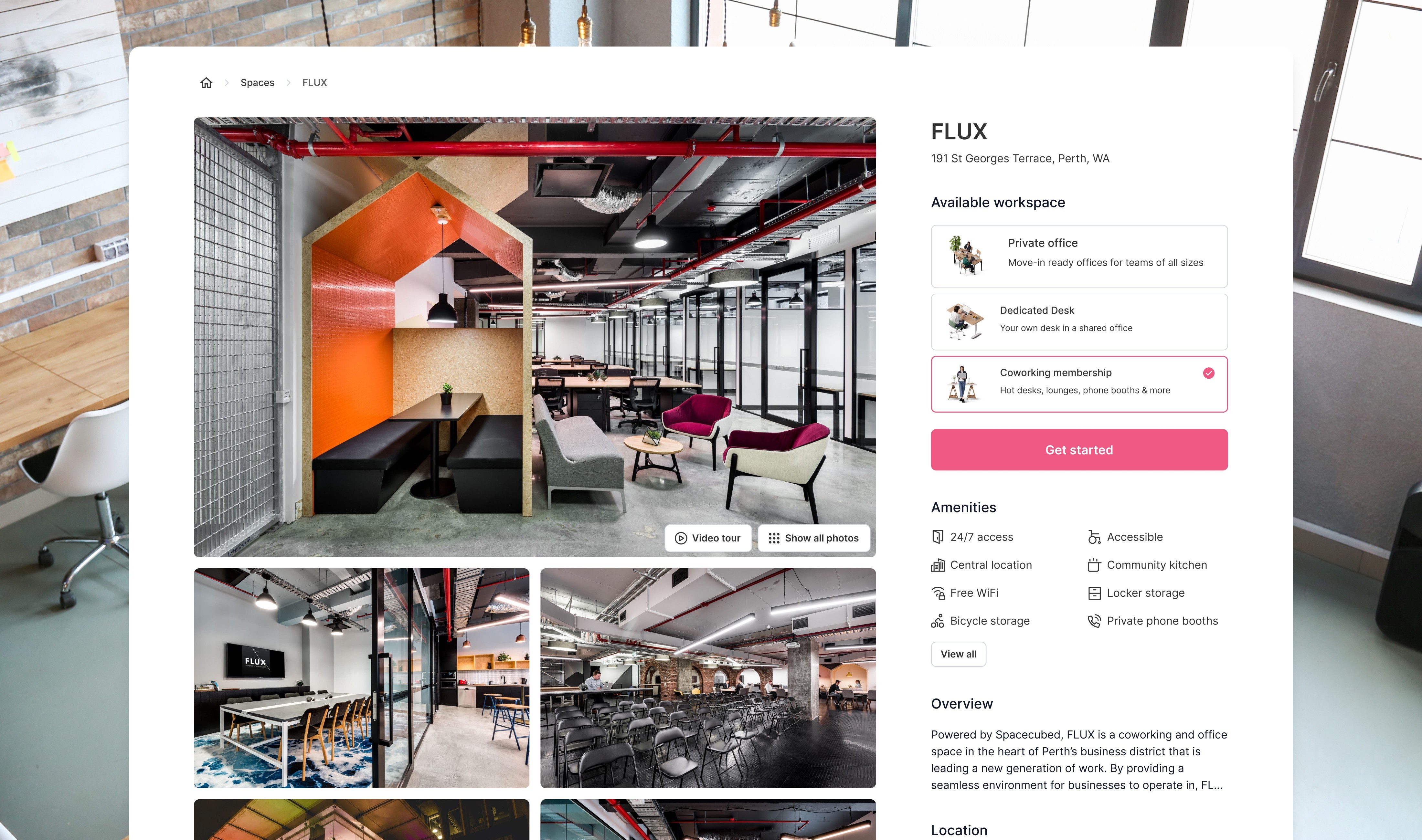 Space booking page design: Spacecubed - Elevate your co-working space: redesign with delightful digital experiences