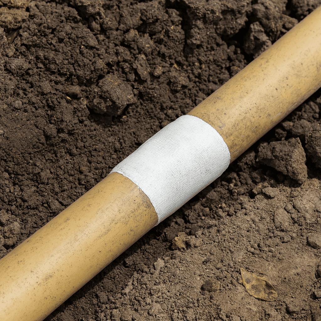 Reparo de tubulação residencial com fita de vedação para vazamentos de água