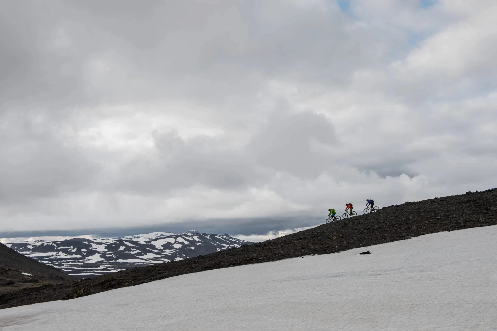 Riding MTB on dirt mountain