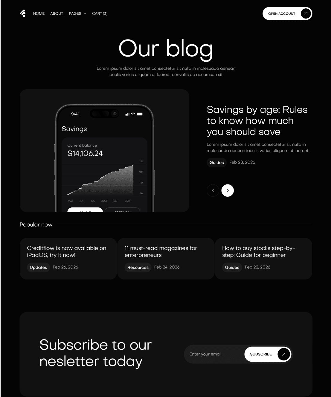 Techbeta - Blog V1 Page - Website Template