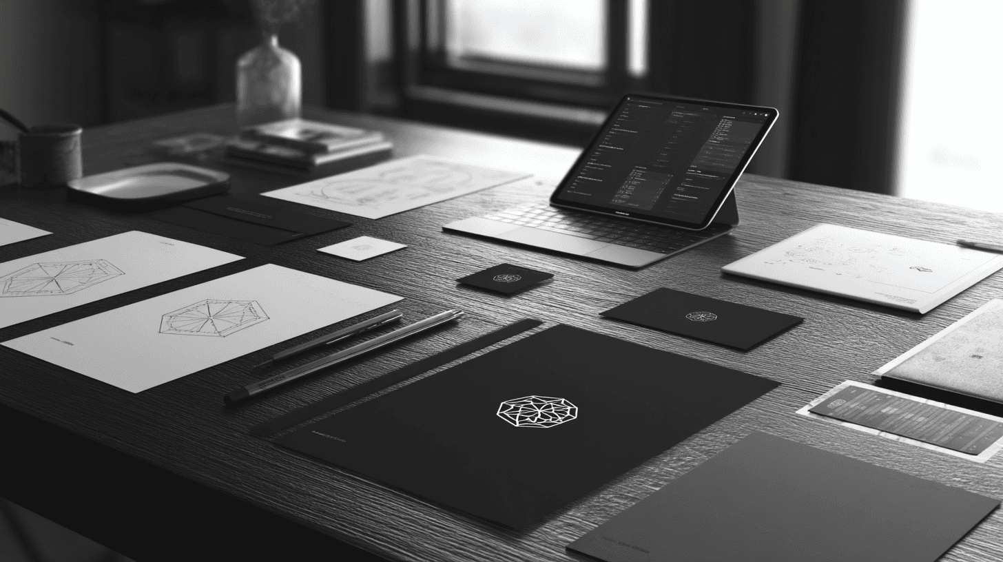 Website mockup featuring gallery highlights, band member photos, FAQs, and contact info.