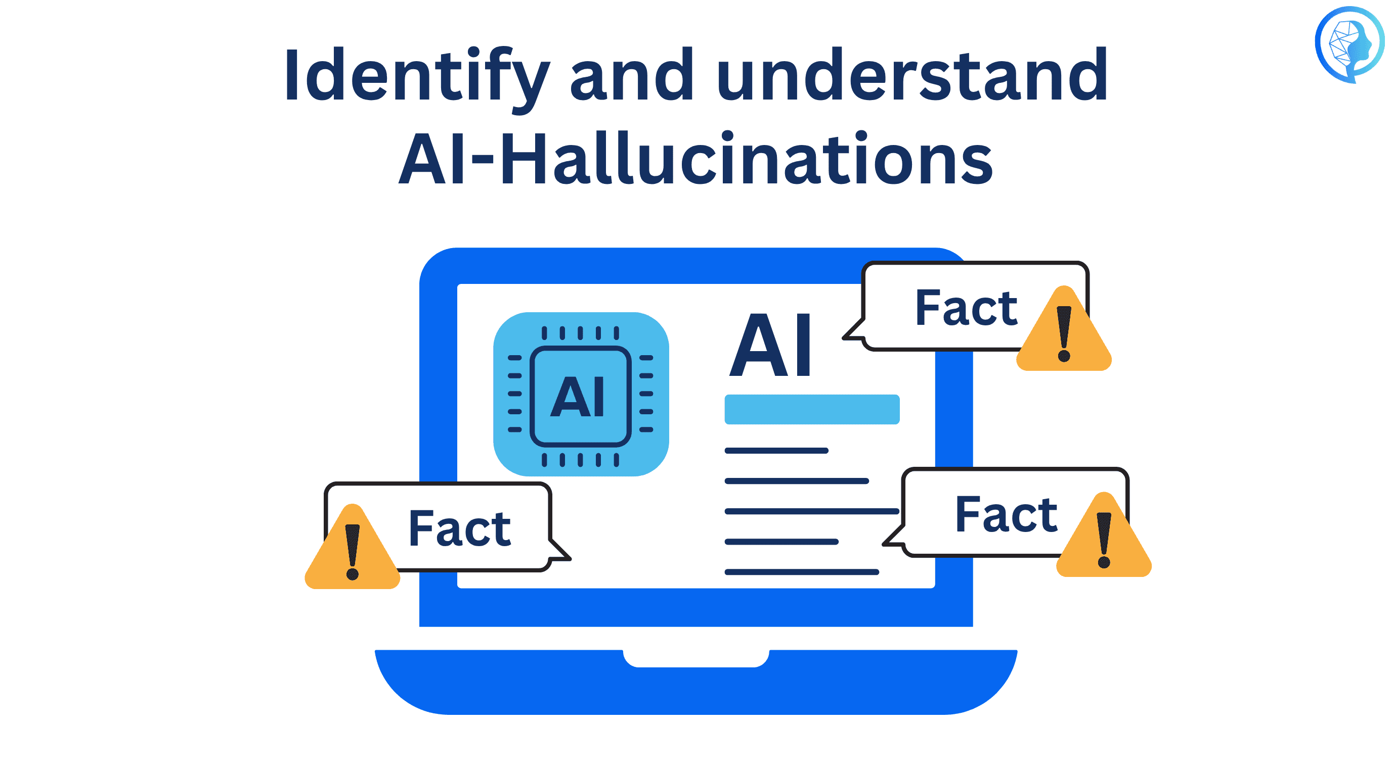 Visualization of AI hallucinations with examples of false information generation