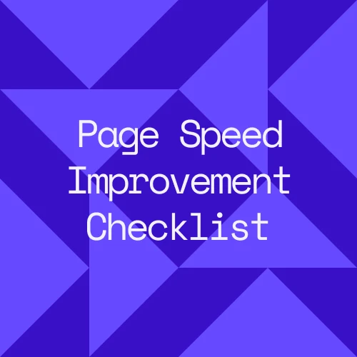 Page Speed Improvement Checklist