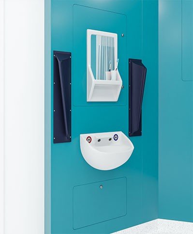 Hygipod Safe hand washbasin IPS unit with concealed services and lockable access panel