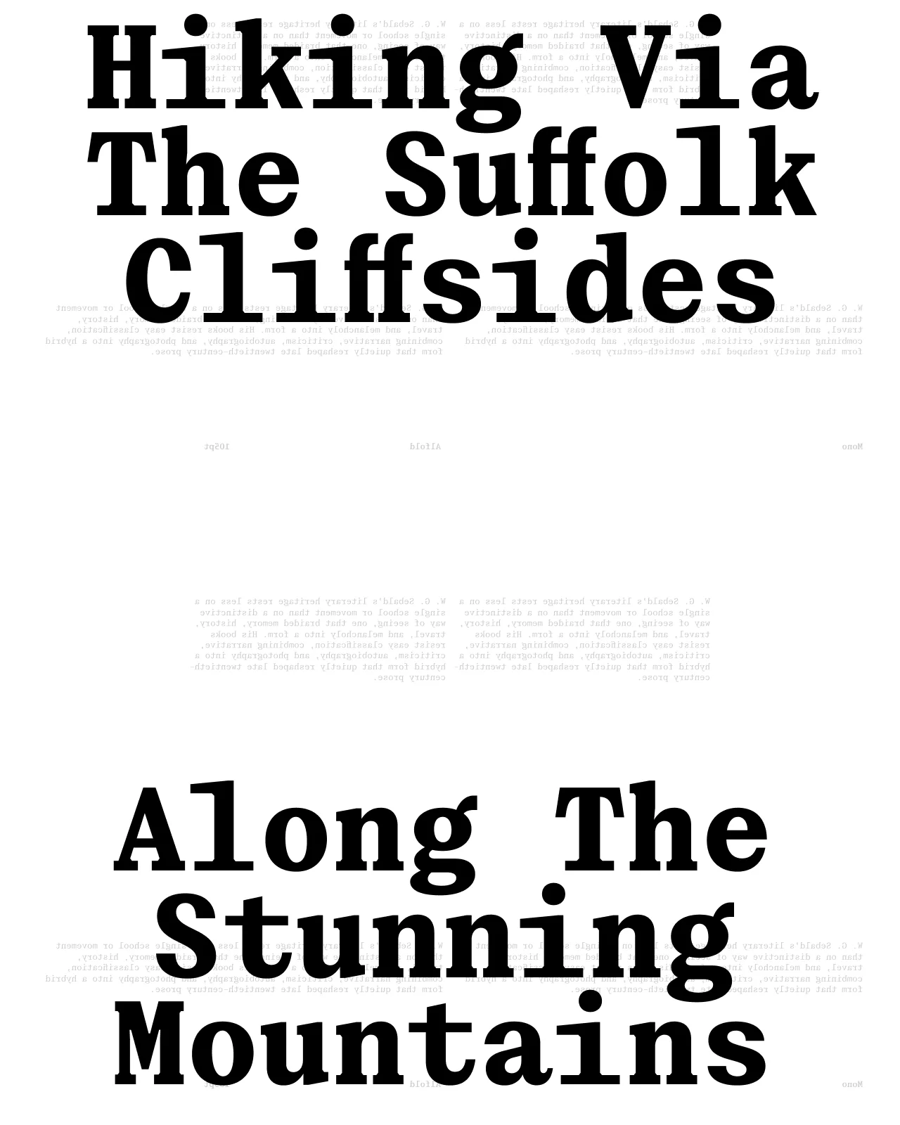 Alfold Mono editorial specimen set in Bold with headline text at large display size