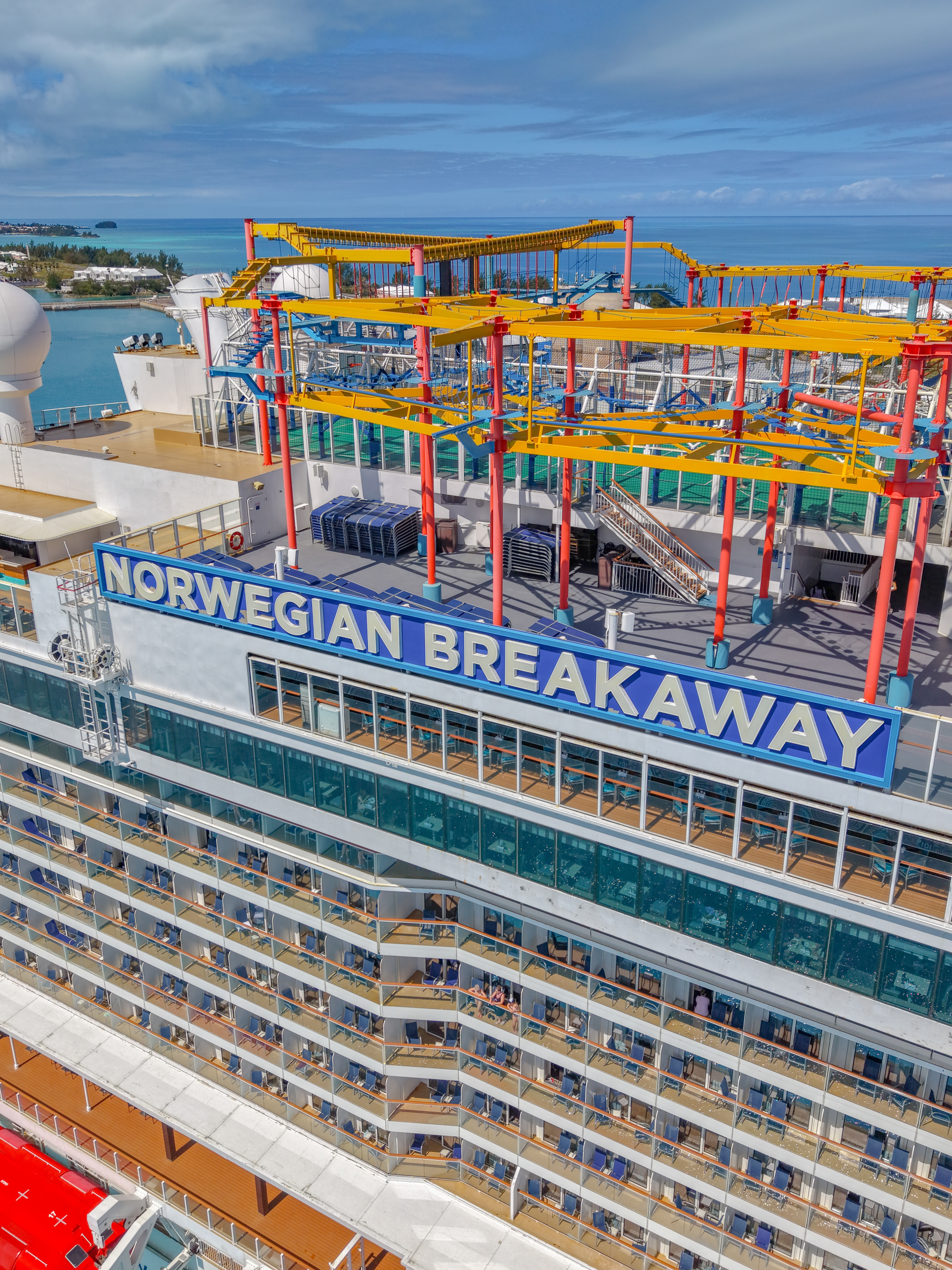 Cruise ship sailing on ocean