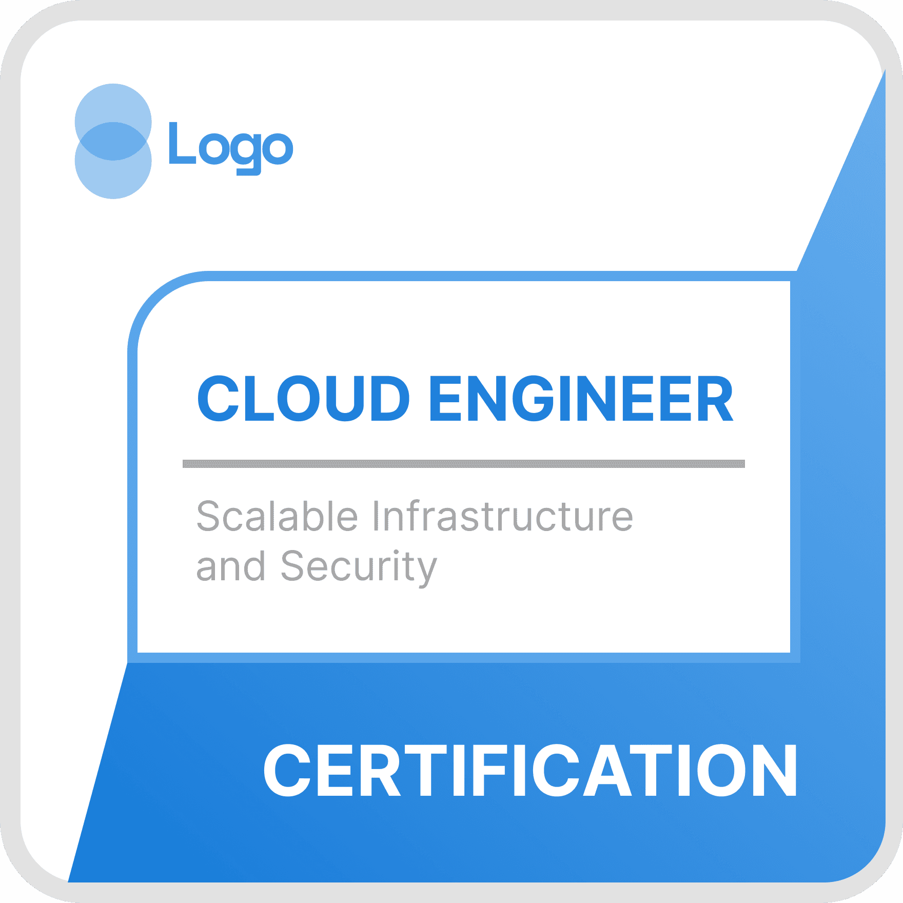 Wauld - Professional and square blue training badge template