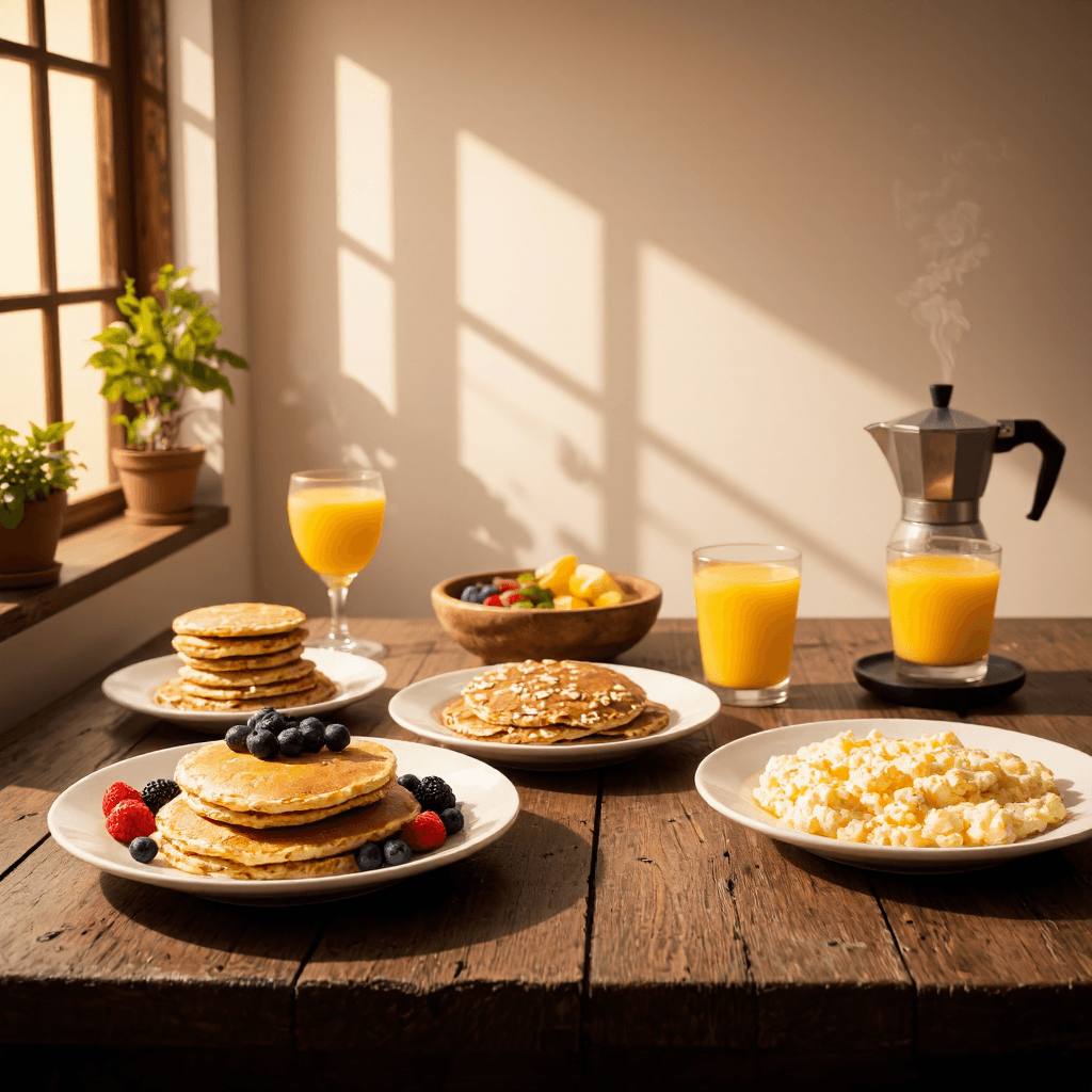 product photography of breakfast spread
