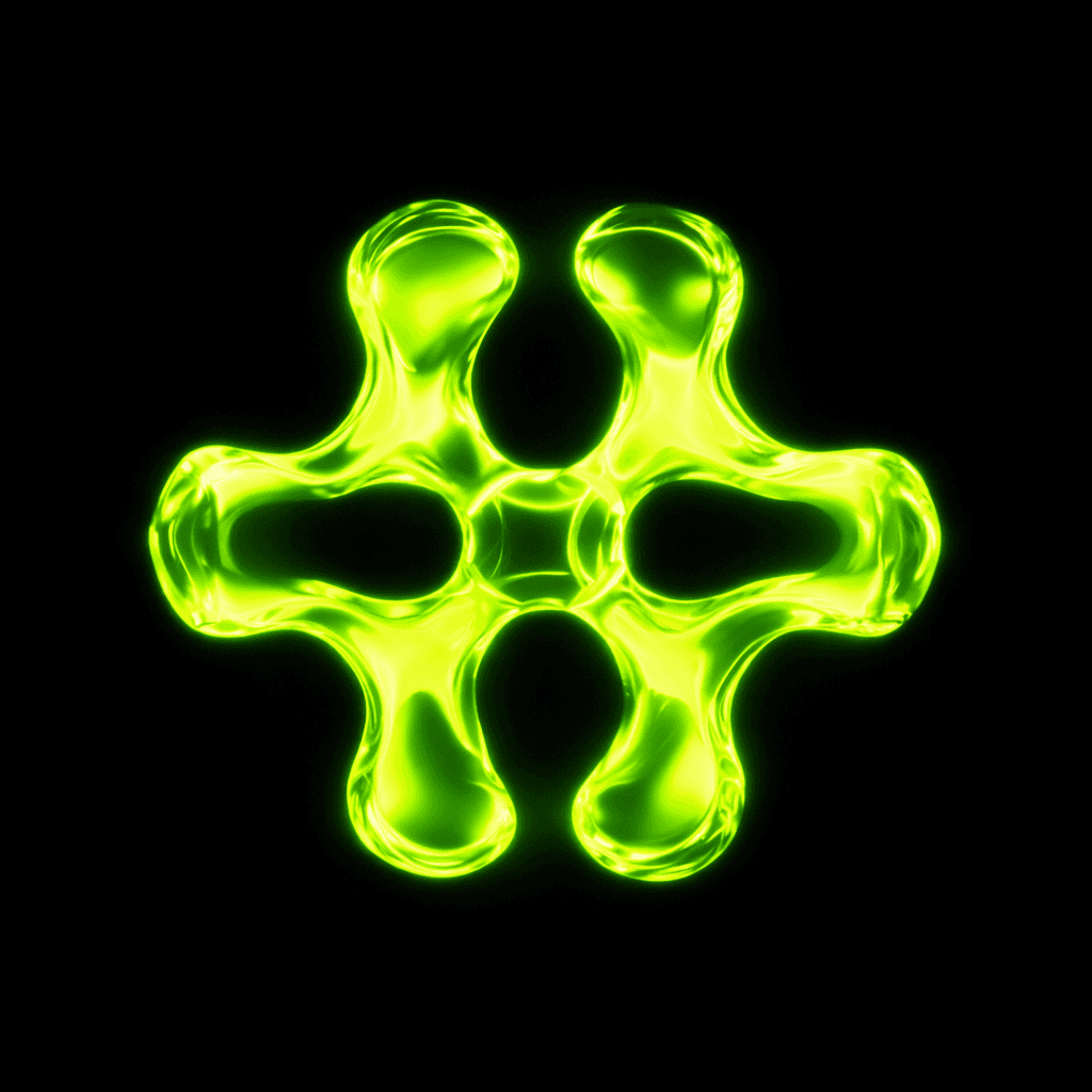 Shiny 3D Object Render, Green Glow