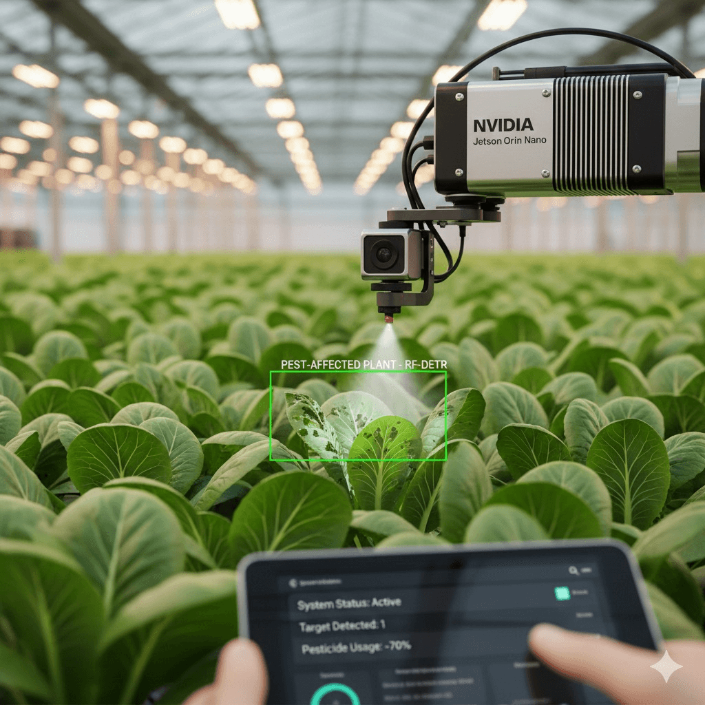 A large field of green grass with a small plane in the middle of it