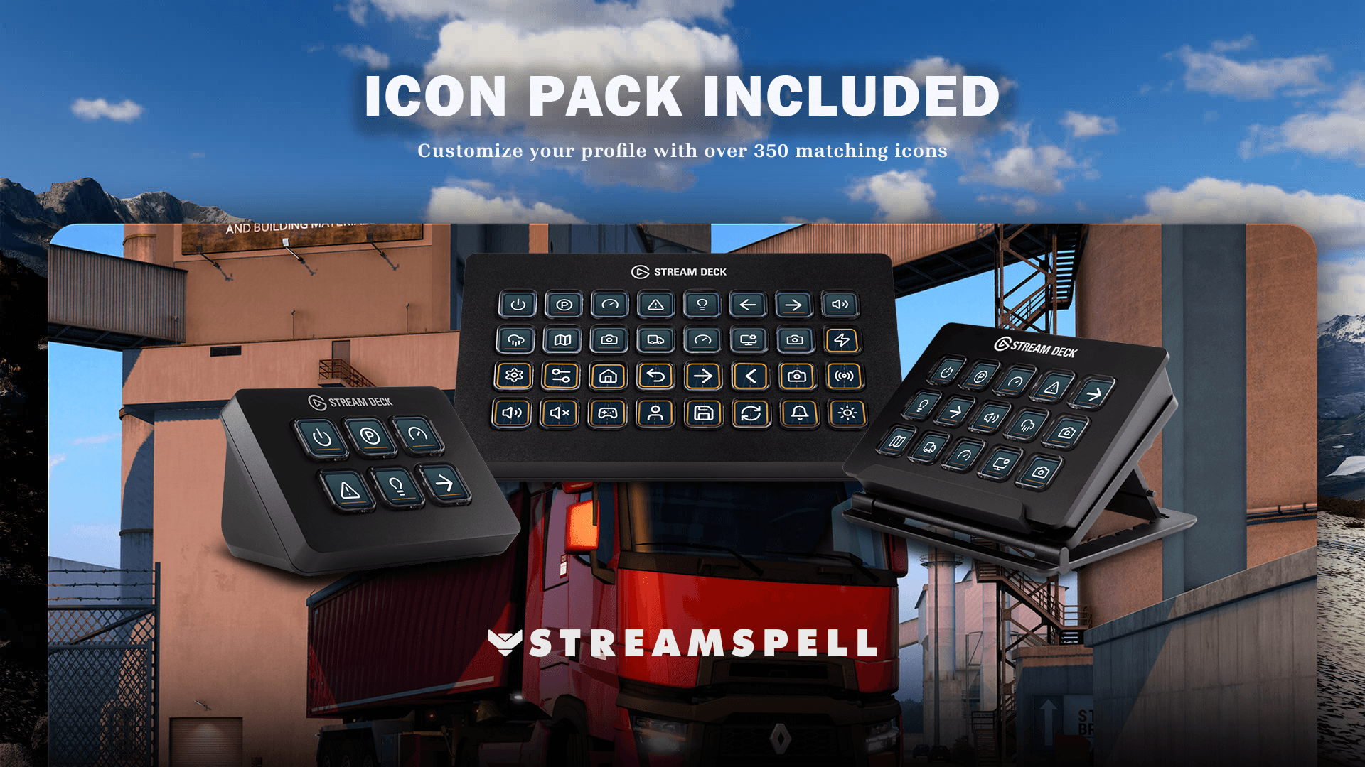 Matching Euro Truck Simulator 2 icons included with the Stream Deck Profile