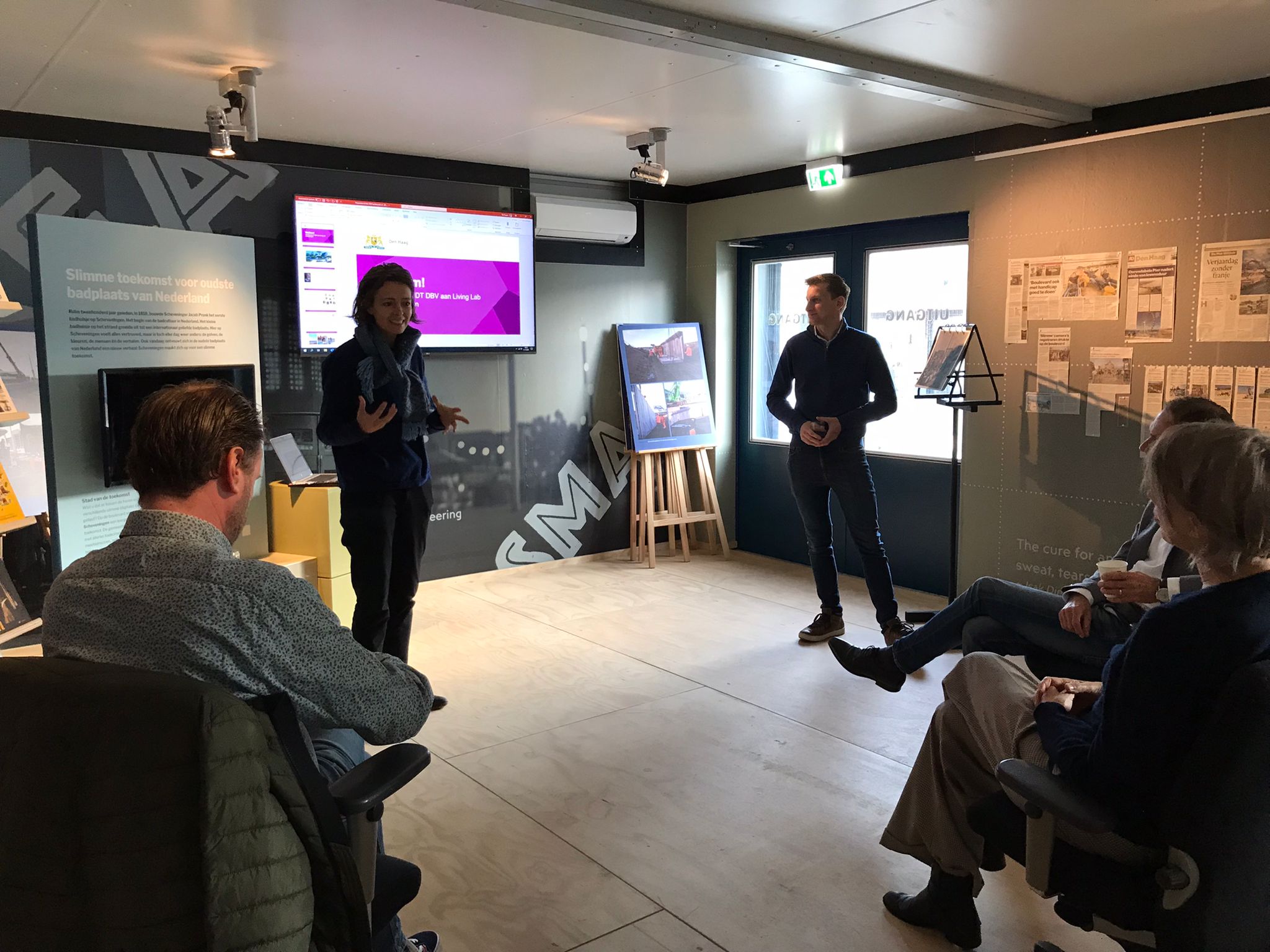 Photo of presenting our preliminary results to the municipal management team