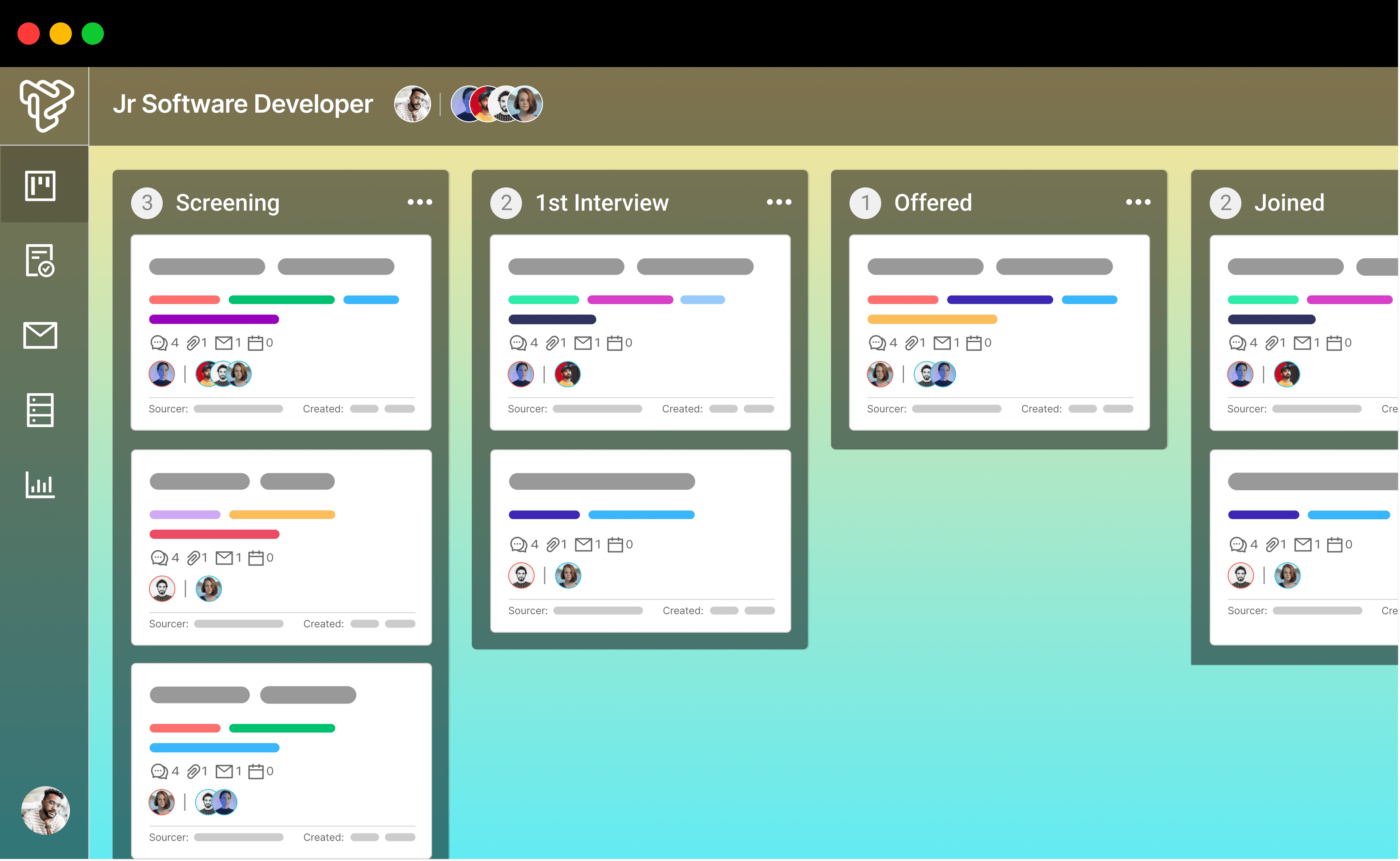 Tacitbase's Applicant tracking system dashboard