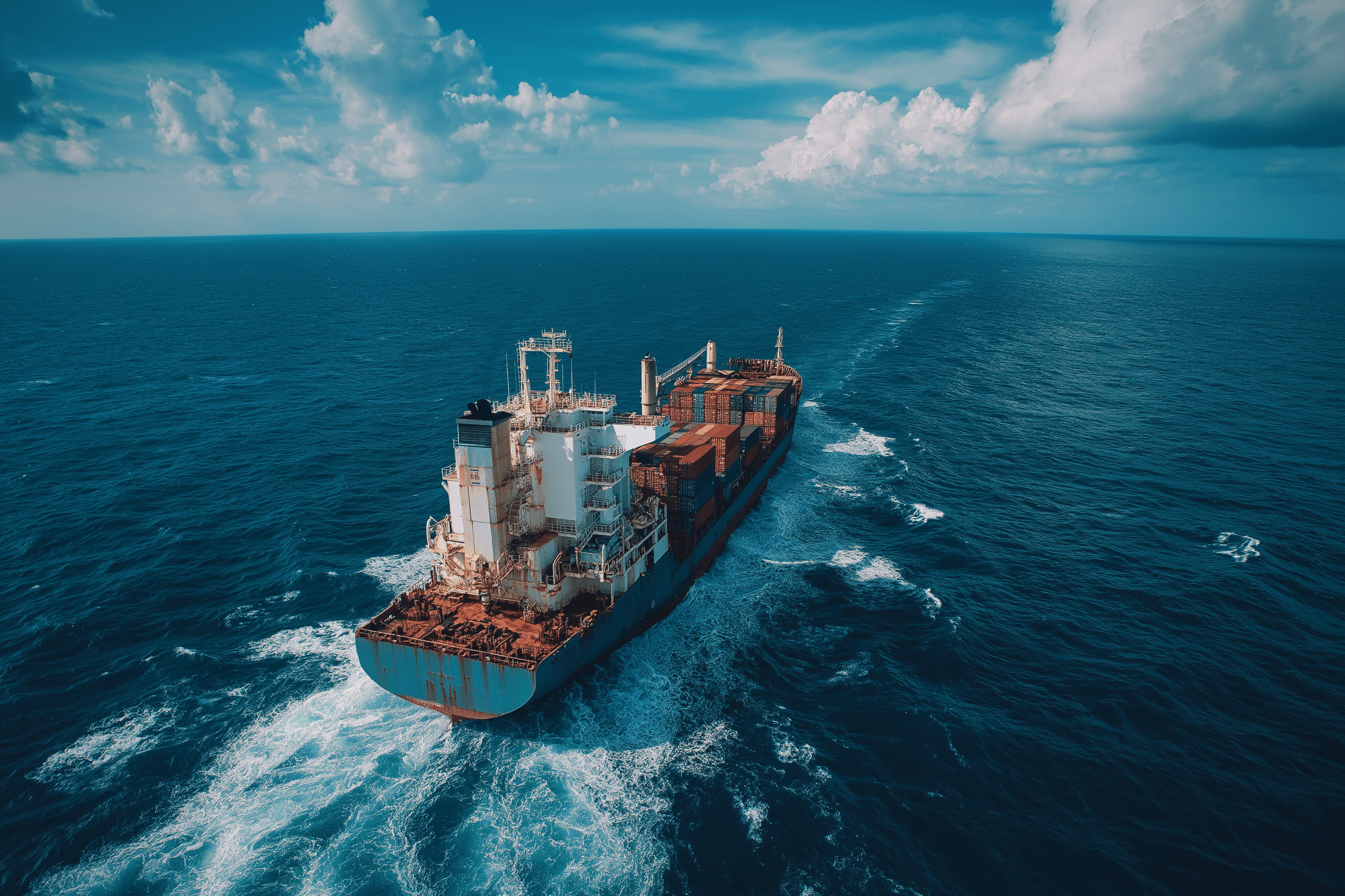 A boat in the middle of the sea