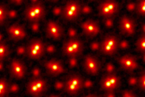 Bright, blurry orange spots.