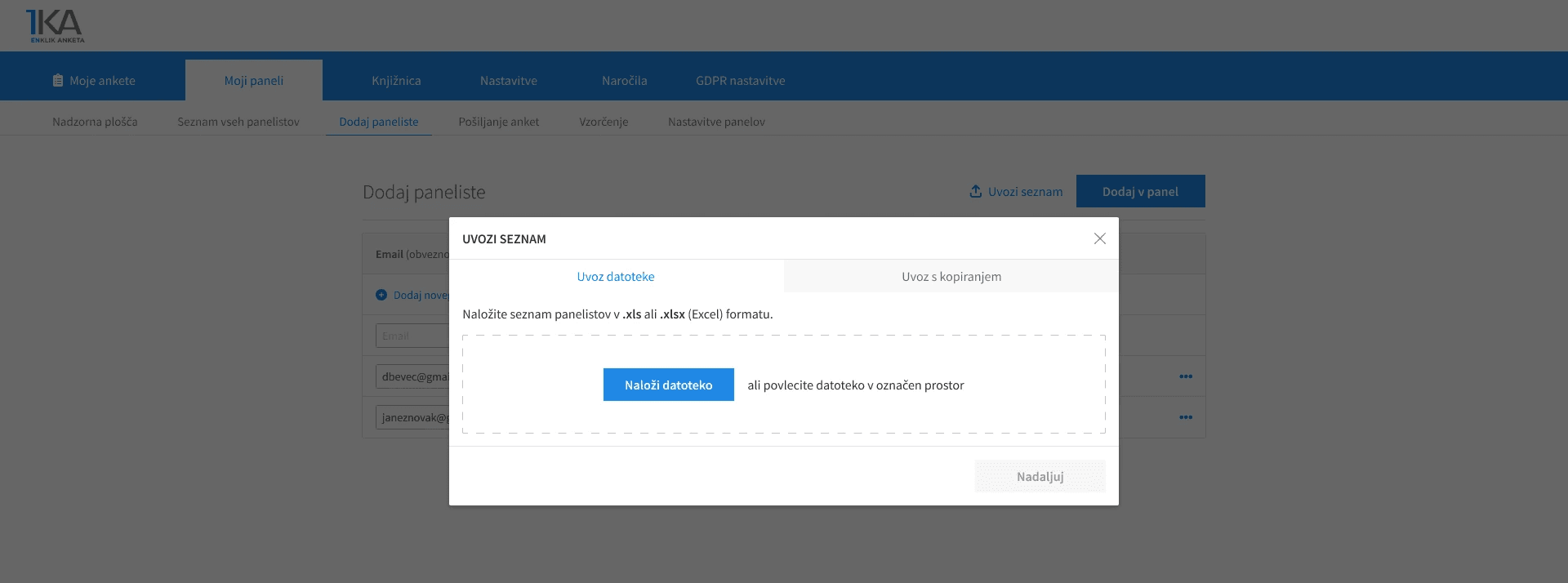 1ka panels - import recipients from file
