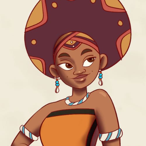 Illustration of a female character.