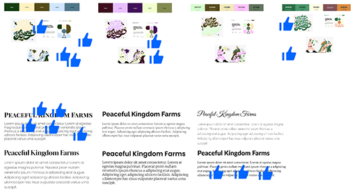 A screenshot of team member feedback on style guide choices using Miro.
