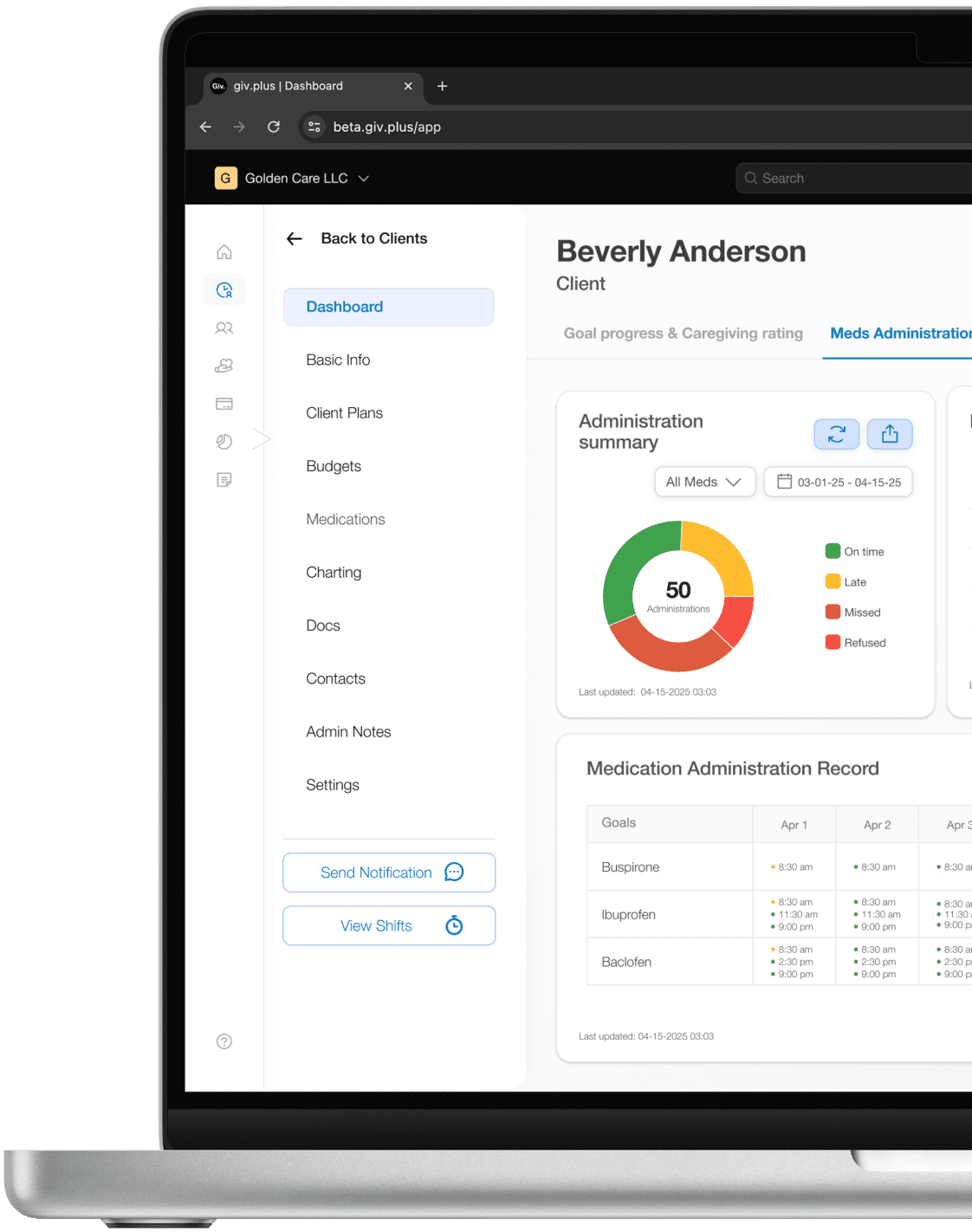 eMAR homepage on computer.