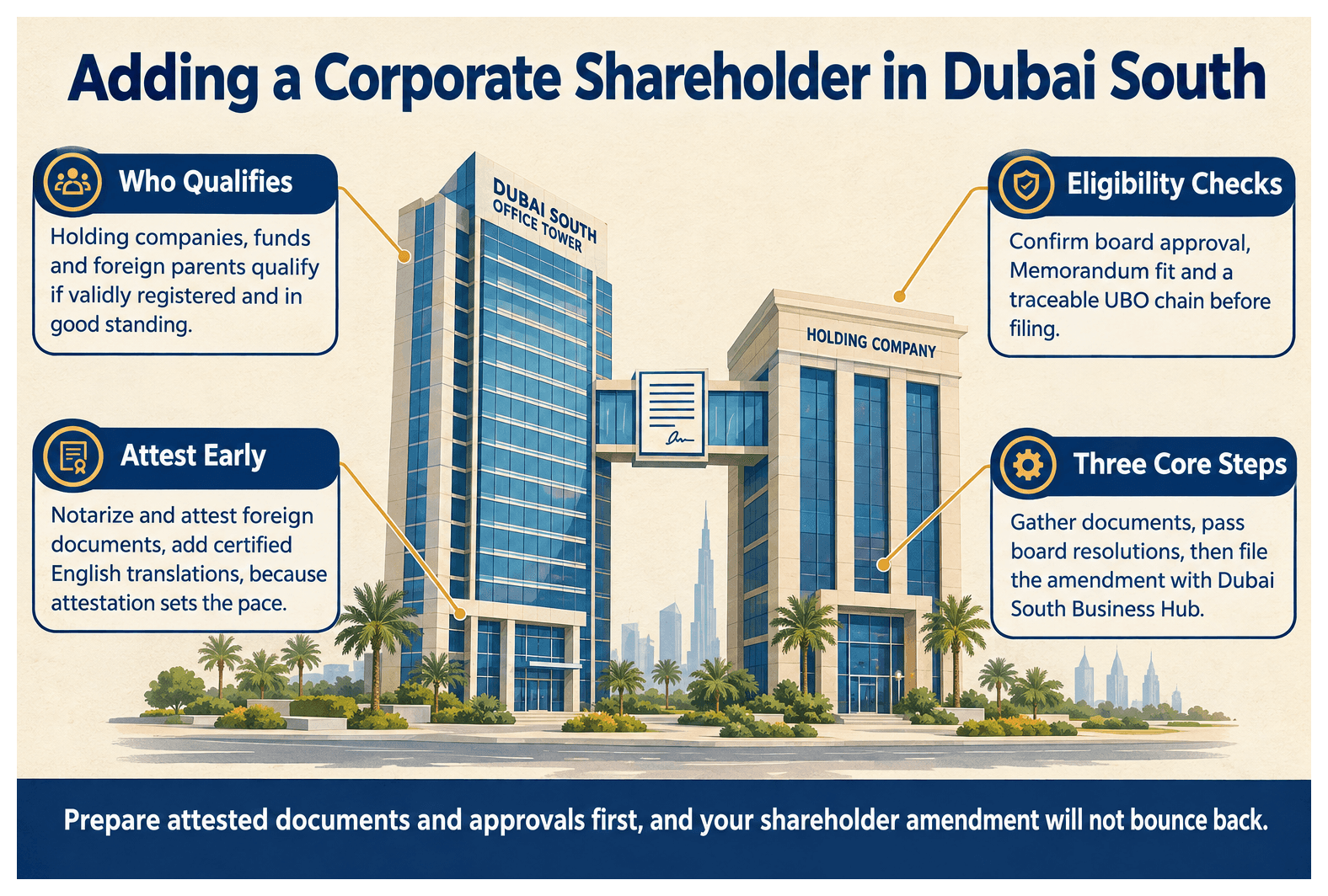 Infographic: How to Add a Corporate Shareholder to a Dubai South Company