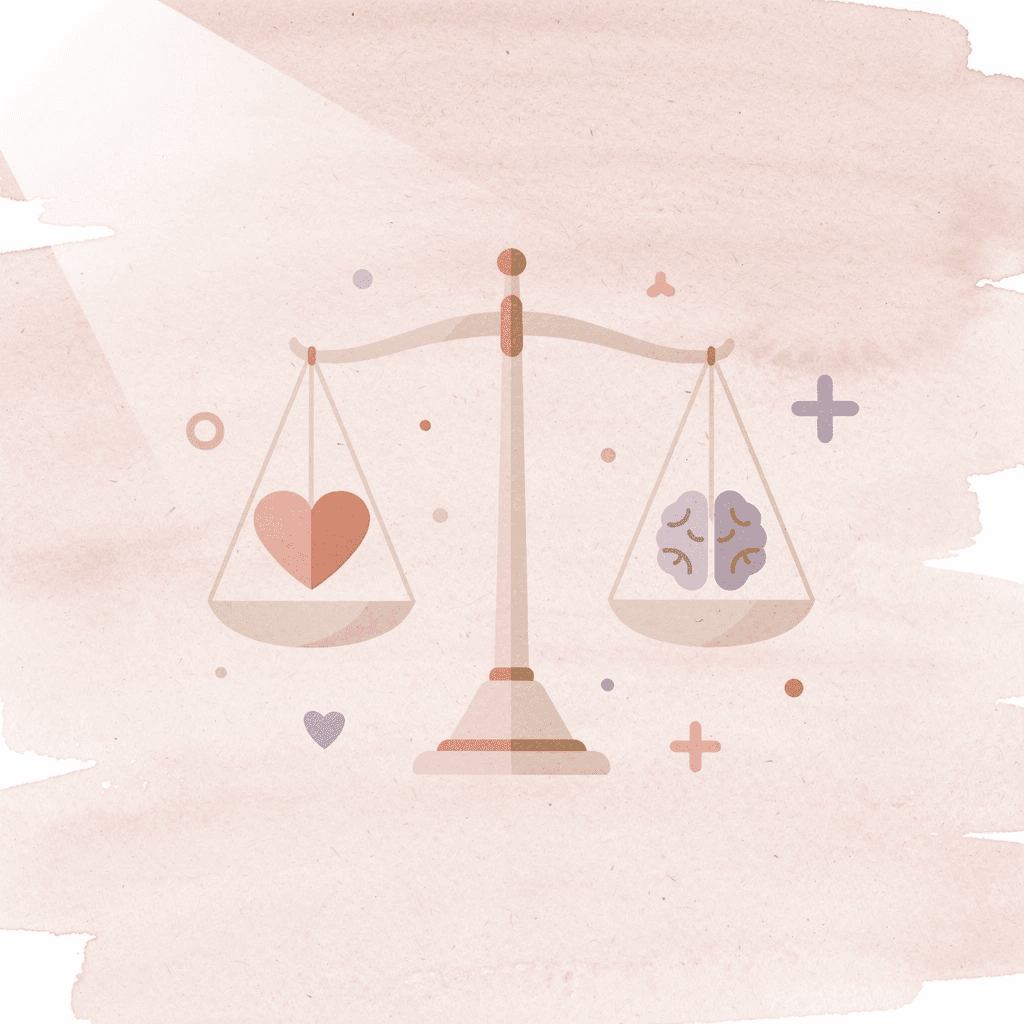 Balance scale comparing future-focused vs present-focused expressions